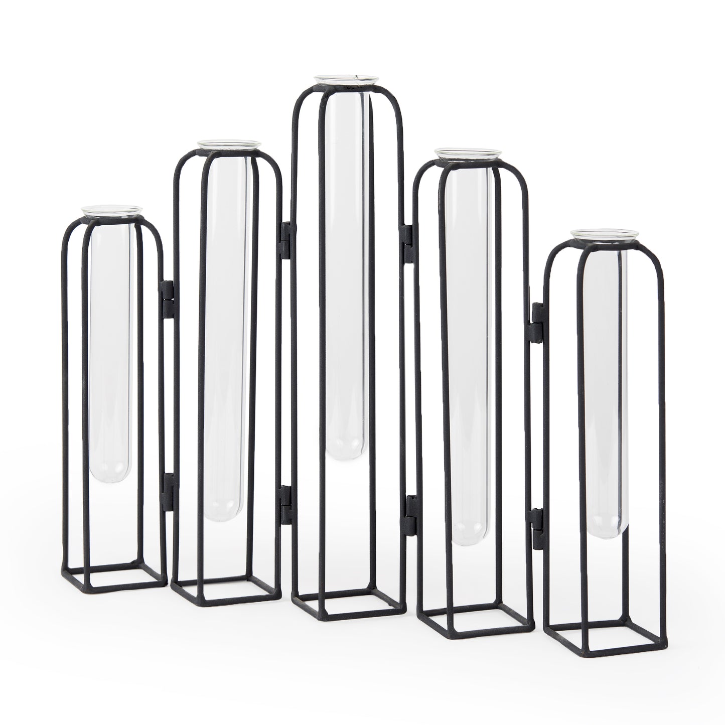 Mila 13.4L x 2.5W x 11.0H Metal and Glass Decorative Accent