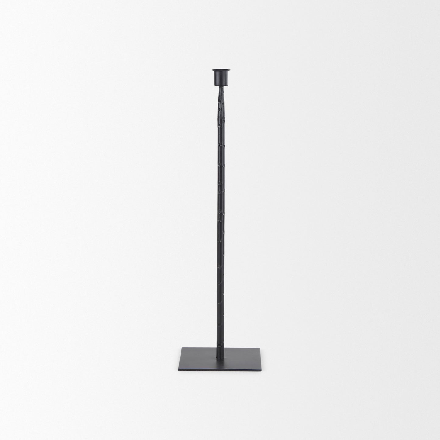 Porter 5.0L x 5.0W x 18.0H Medium Black Iron Candle Holder