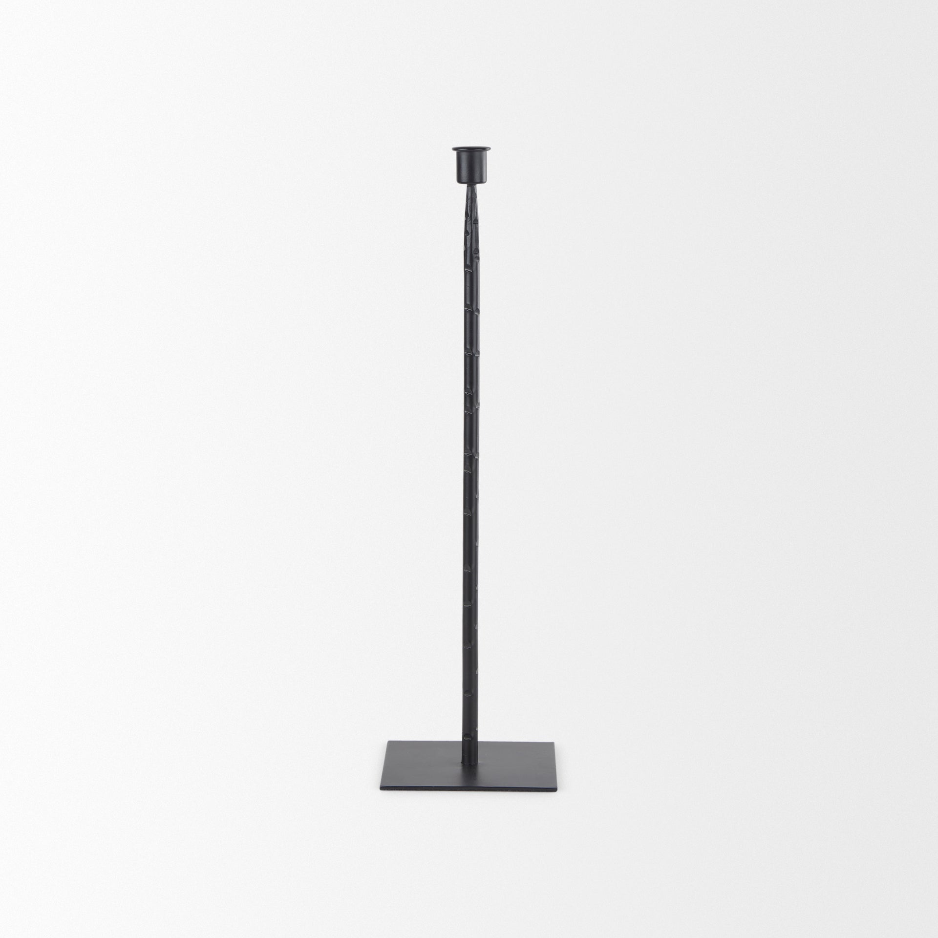 Porter 5.0L x 5.0W x 18.0H Medium Black Iron Candle Holder