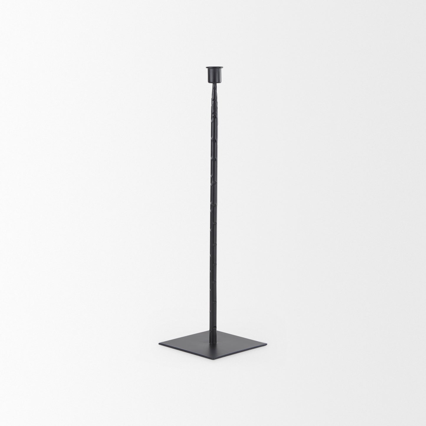 Porter 5.0L x 5.0W x 18.0H Medium Black Iron Candle Holder