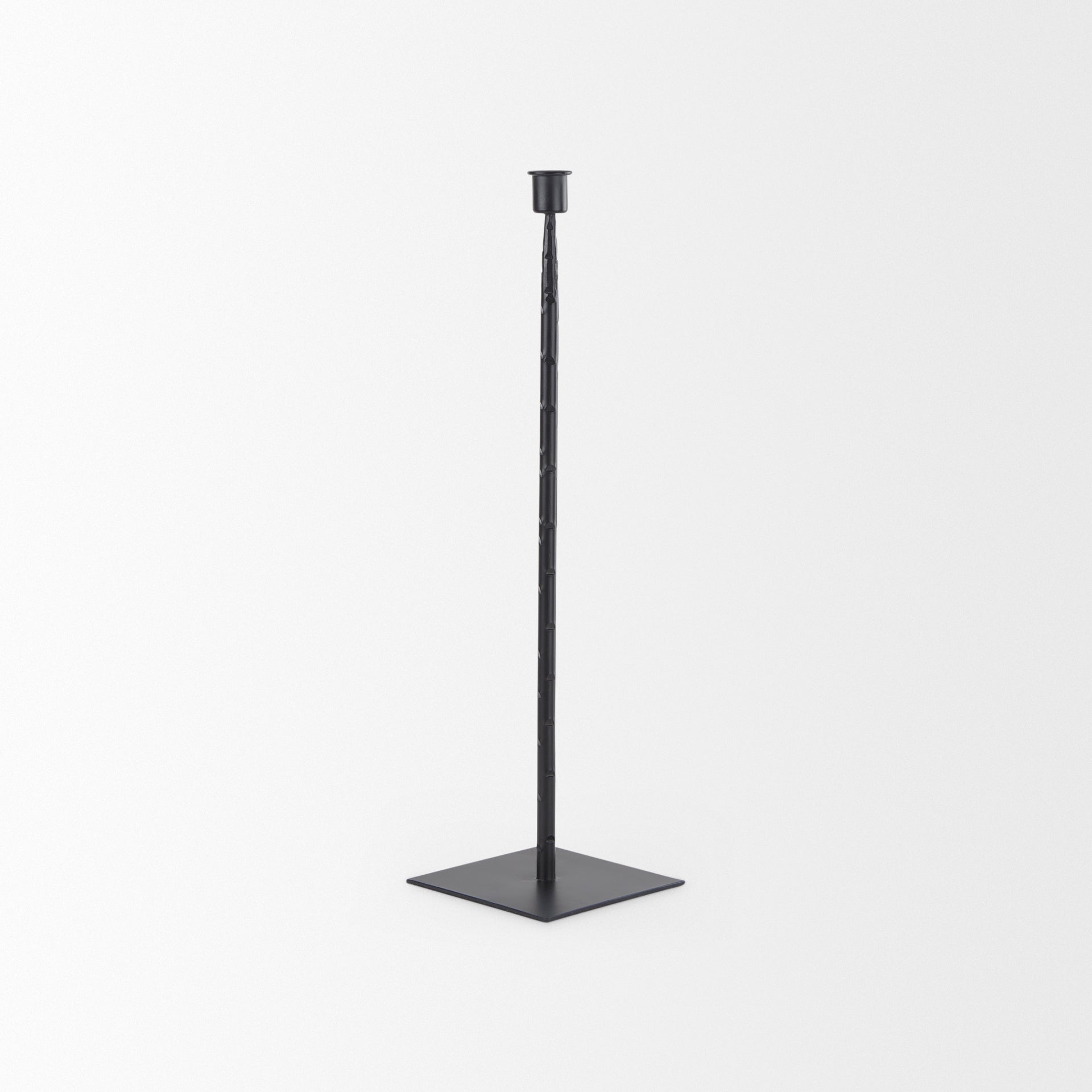 Porter 5.0L x 5.0W x 18.0H Medium Black Iron Candle Holder