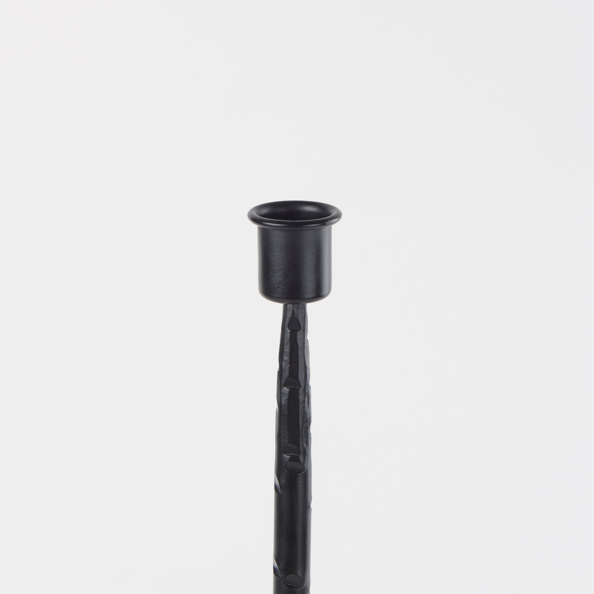 Porter 5.0L x 5.0W x 18.0H Medium Black Iron Candle Holder