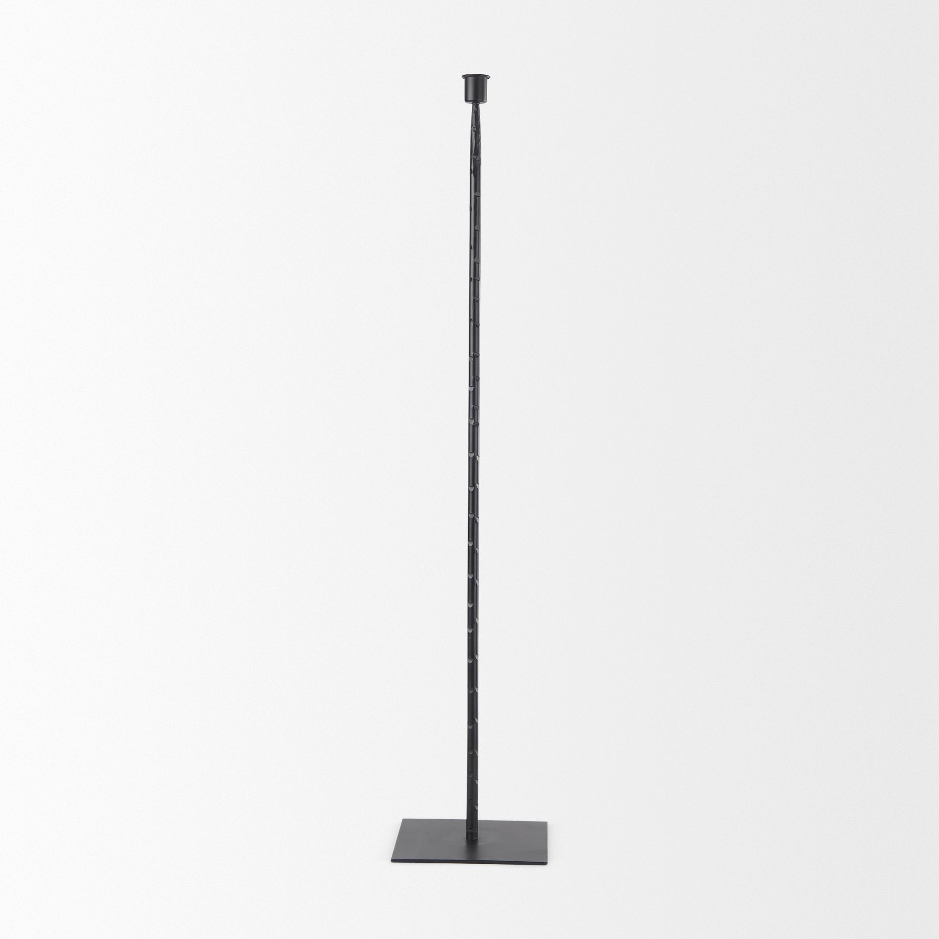 Porter 6.0L x 6.0W x 30.0H Large Black Iron Candle Holder
