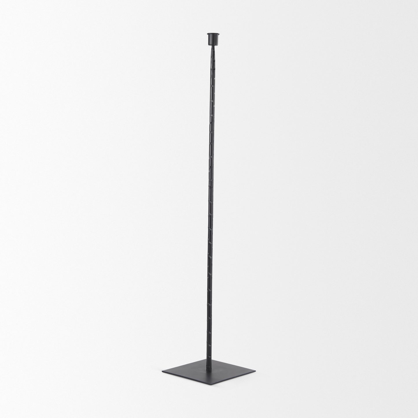 Porter 6.0L x 6.0W x 30.0H Large Black Iron Candle Holder