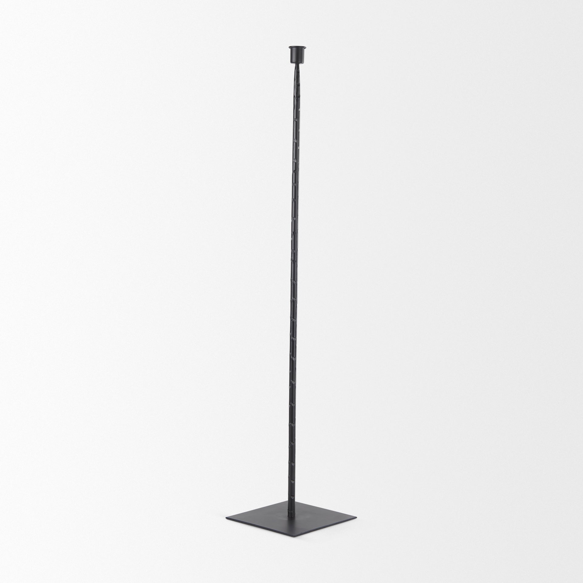 Porter 6.0L x 6.0W x 30.0H Large Black Iron Candle Holder