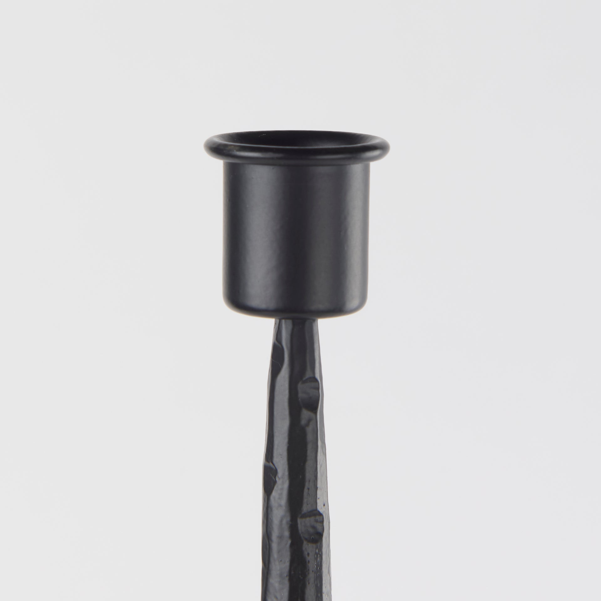 Porter 6.0L x 6.0W x 30.0H Large Black Iron Candle Holder