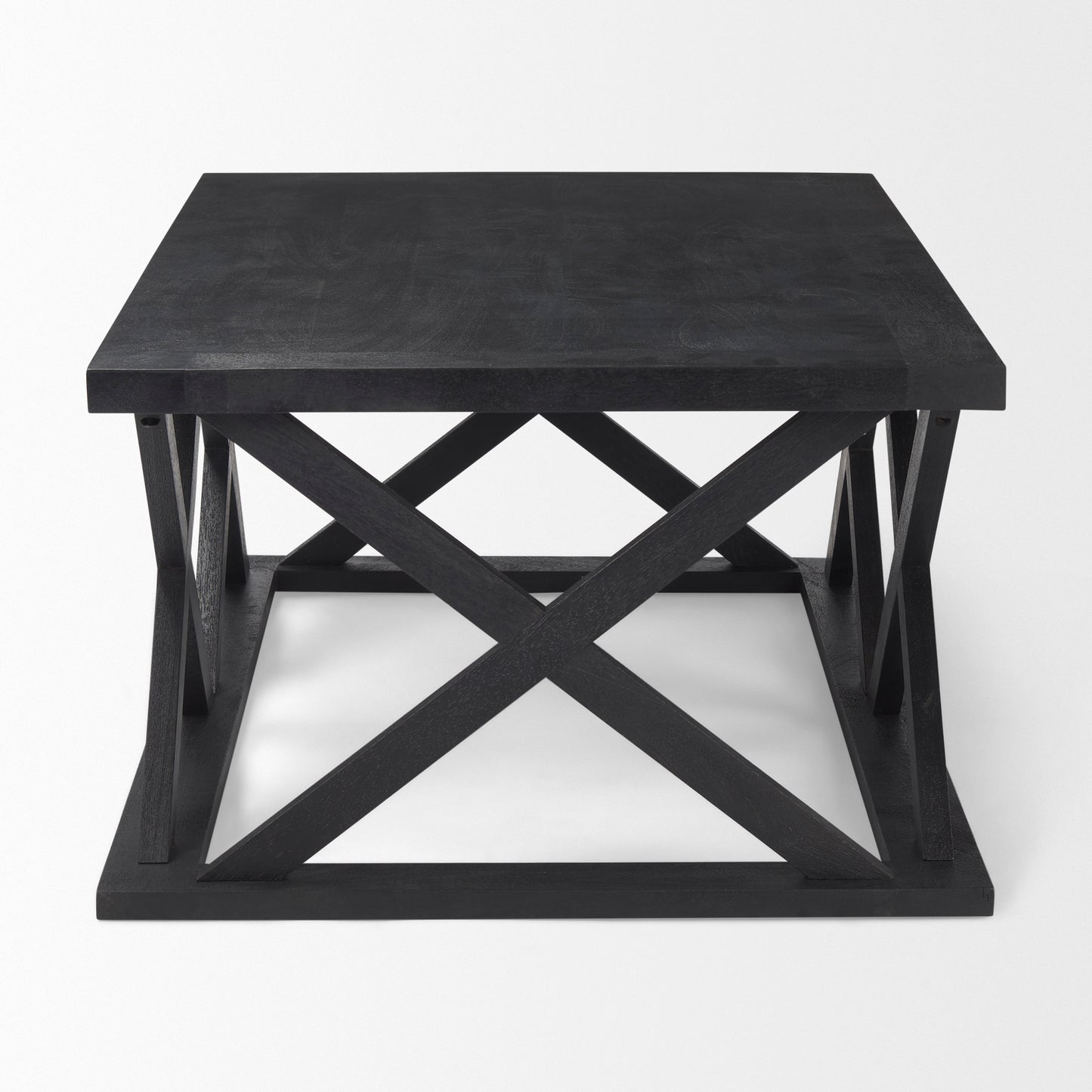 Forsey 48.0L x 28.0W x 17.5H Black Wood Rectangular Coffee Table
