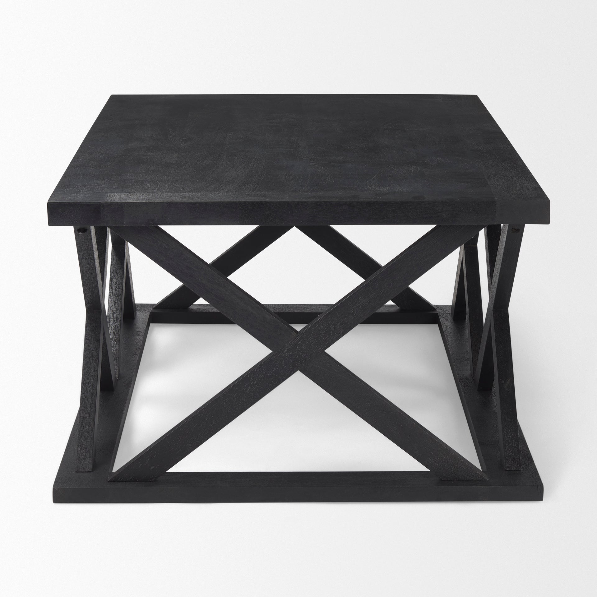 Forsey 48.0L x 28.0W x 17.5H Black Wood Rectangular Coffee Table