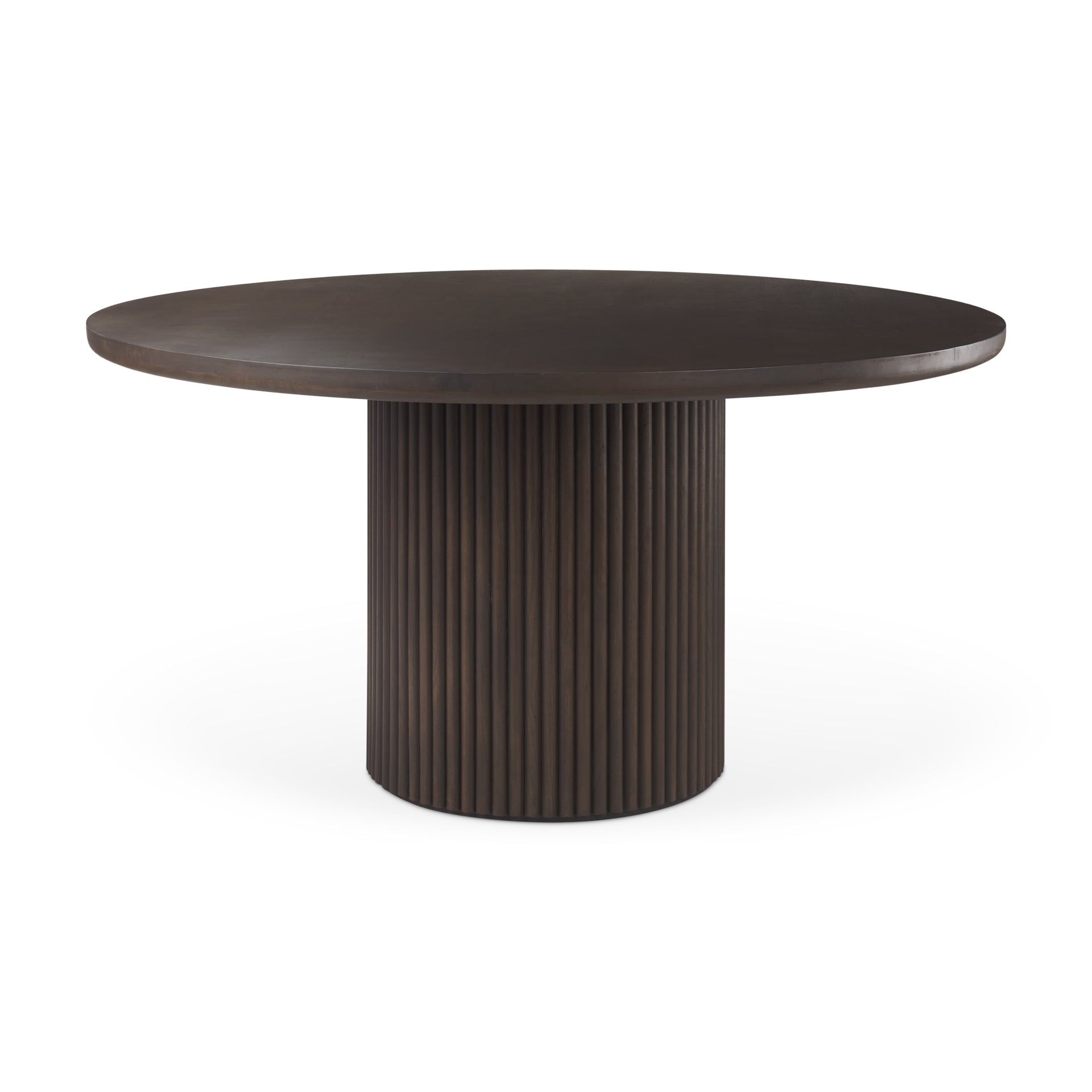 Terra Round Dining Table Dark Brown Wood - dining-table