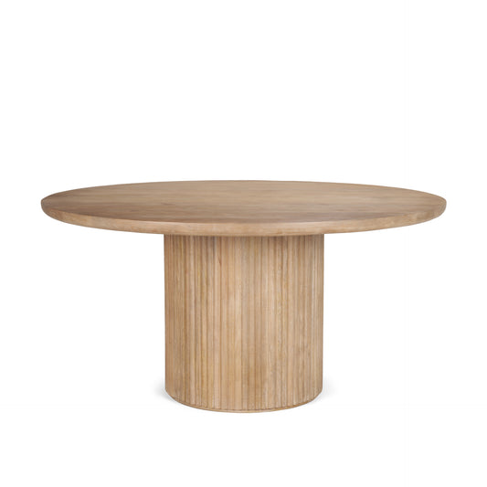 Terra Round Dining Table Light Brown Wood - dining-table