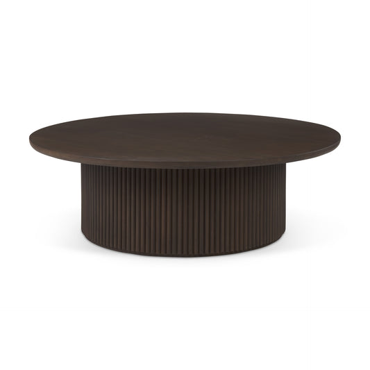 Terra Round Coffee Table Dark Brown Wood - coffee-tables