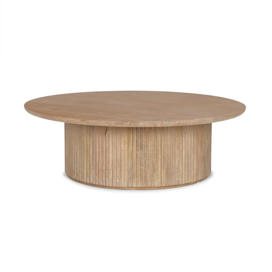 Terra Round Coffee Table Light Brown Wood - coffee-tables