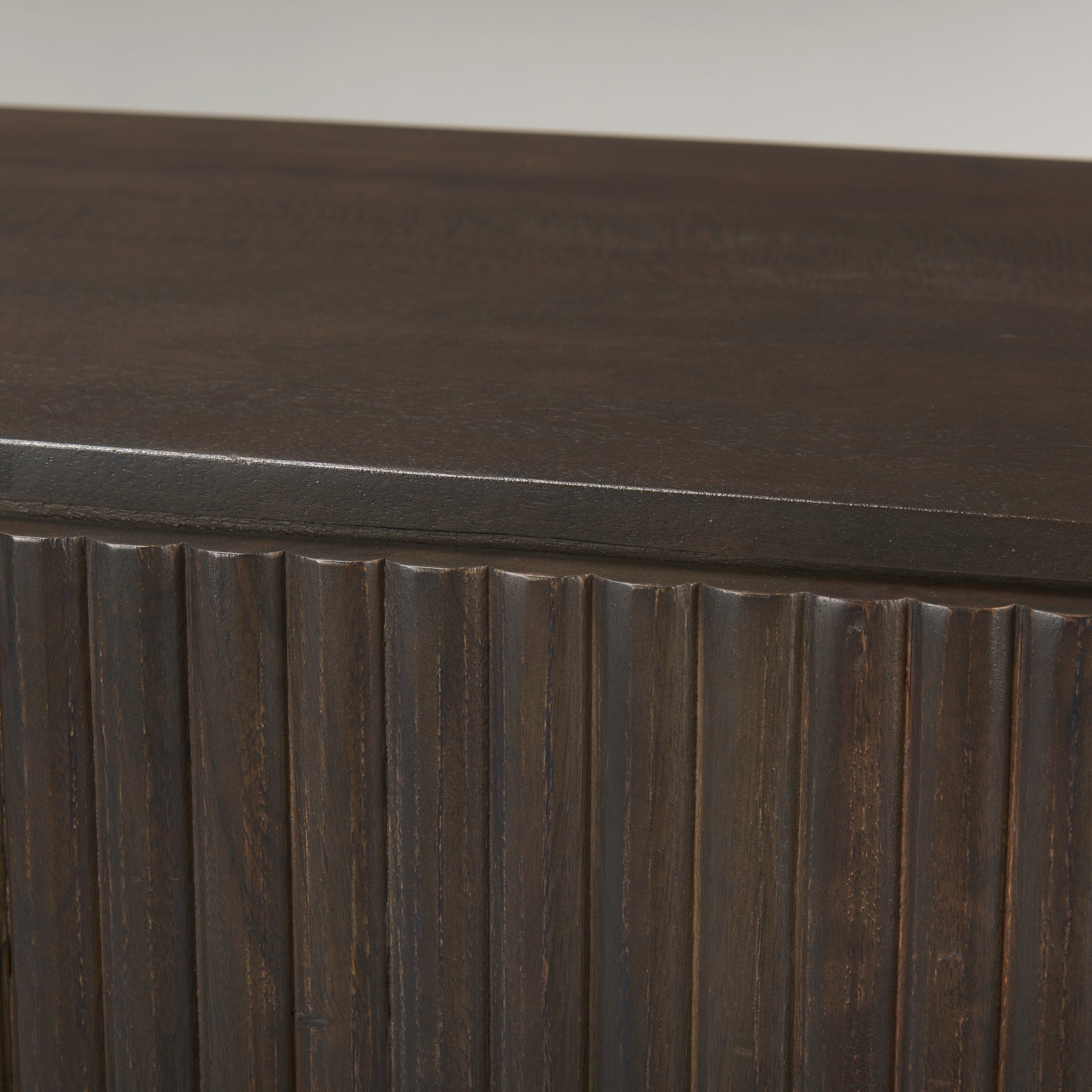 Terra 72L x 18W x 32H Dark Brown Wood Fluted Sideboard