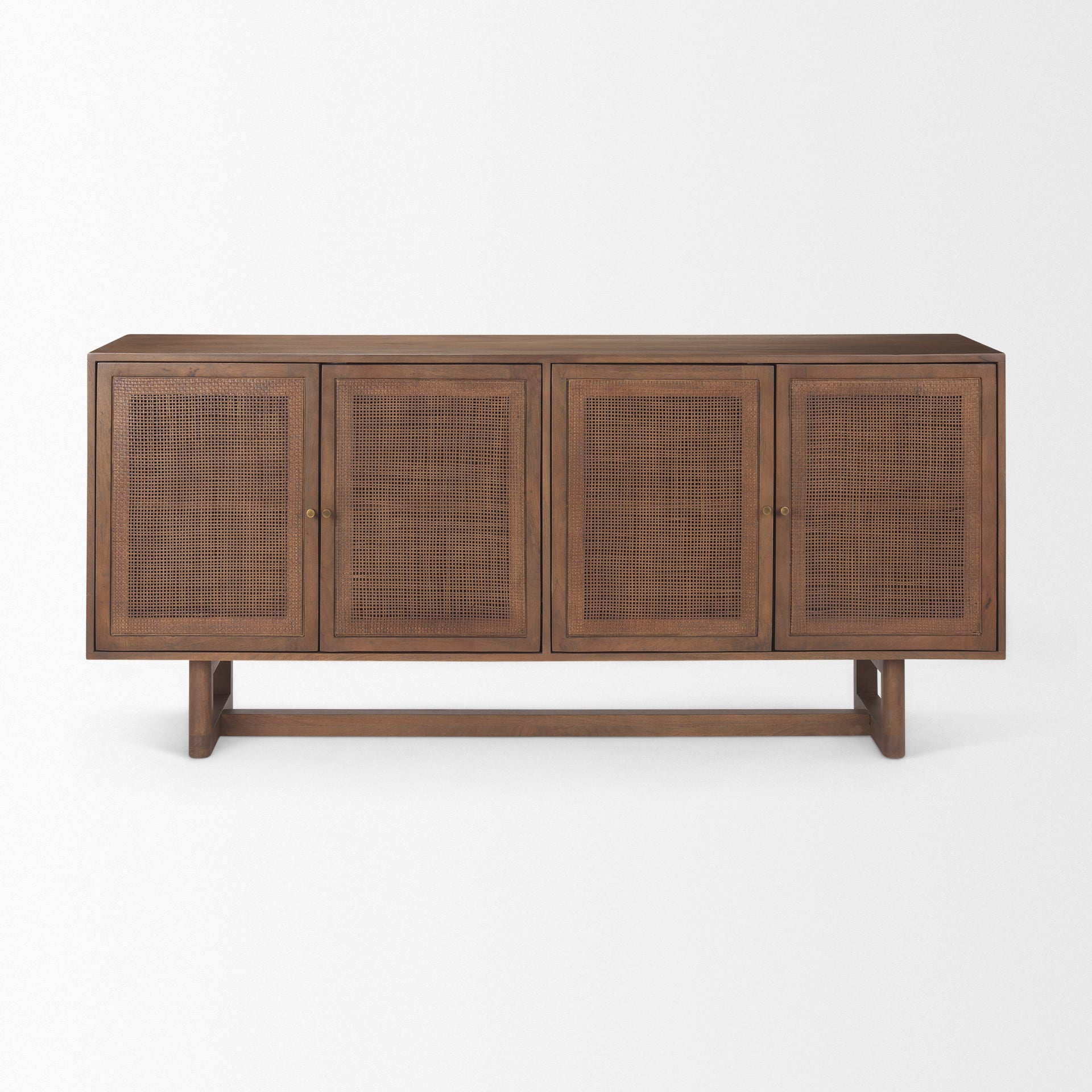 Grier Sideboard Medium Brown Wood | Cane Accent - sideboards-and-buffets