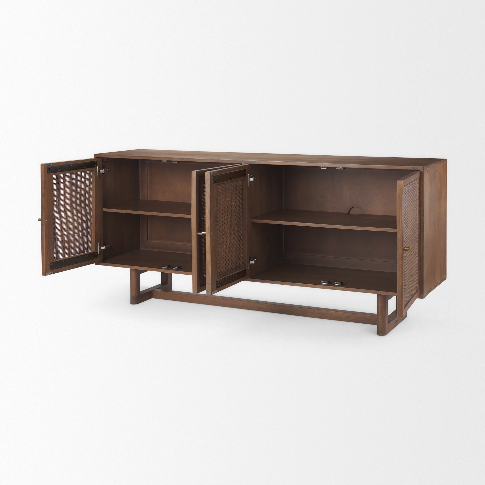 Grier Sideboard Medium Brown Wood | Cane Accent - sideboards-and-buffets