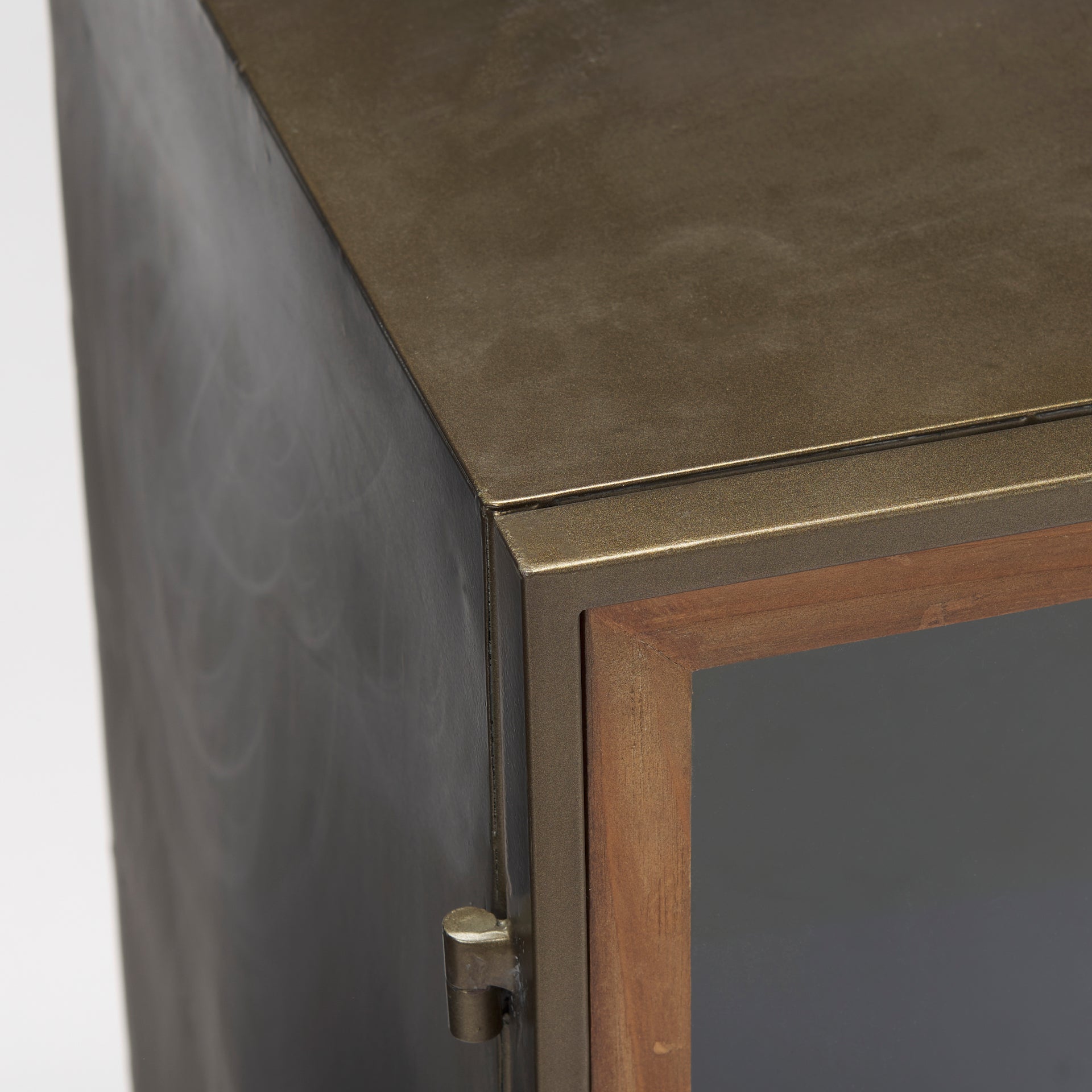 Pandora Accent Cabinet Brass Metal | Red Wood - acc-chest-cabinets