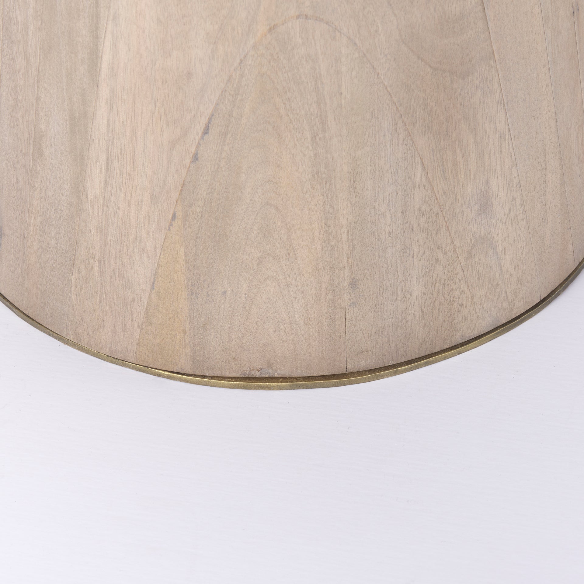 Maxwell 32" Round Light Wood Tabletop & Base w/ Gold Metal Accent Pedestal Bistro Table