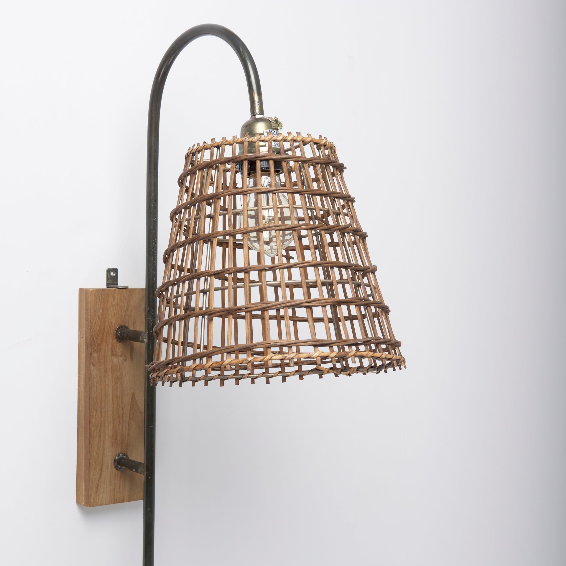 Kiley Sconce Woven | Black Metal - wall-fixtures