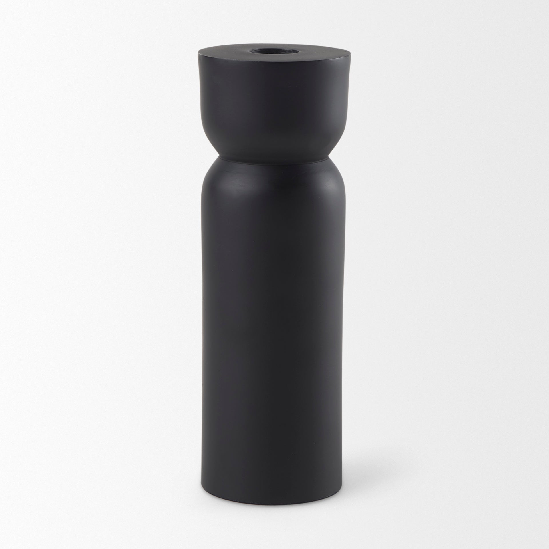 Malta Black Large Metal Candle Holder