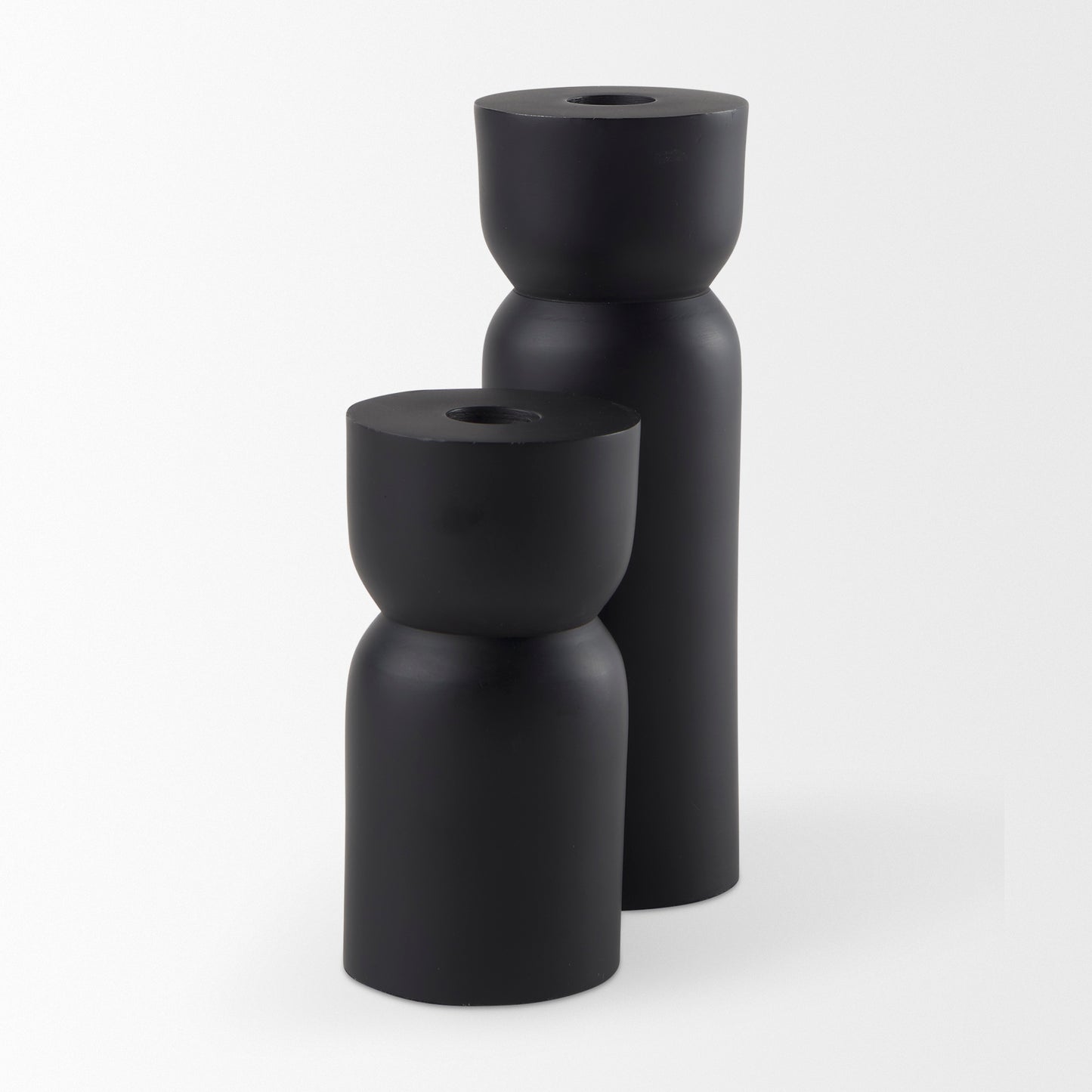 Malta Black Large Metal Candle Holder