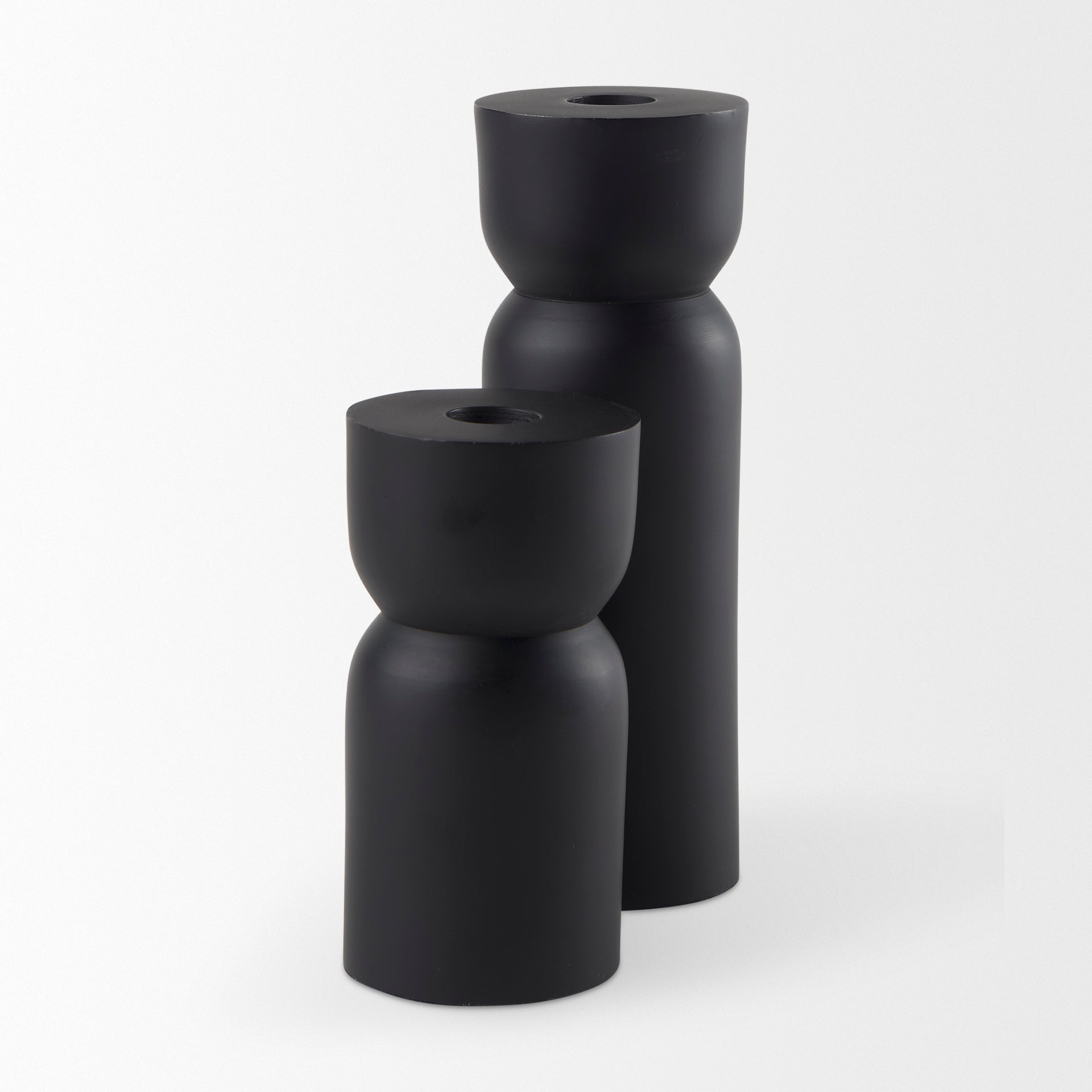 Malta Black Large Metal Candle Holder