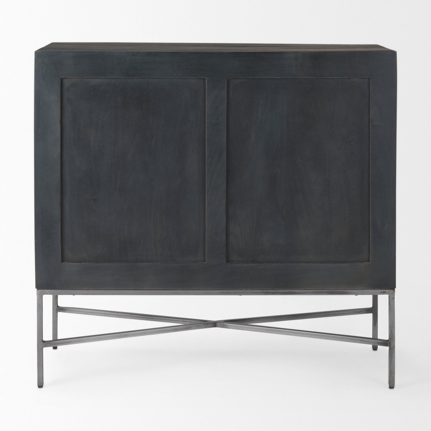 Hogarth Accent Cabinet Dark Brown & Black Wood | Silver Metal - acc-chest-cabinets