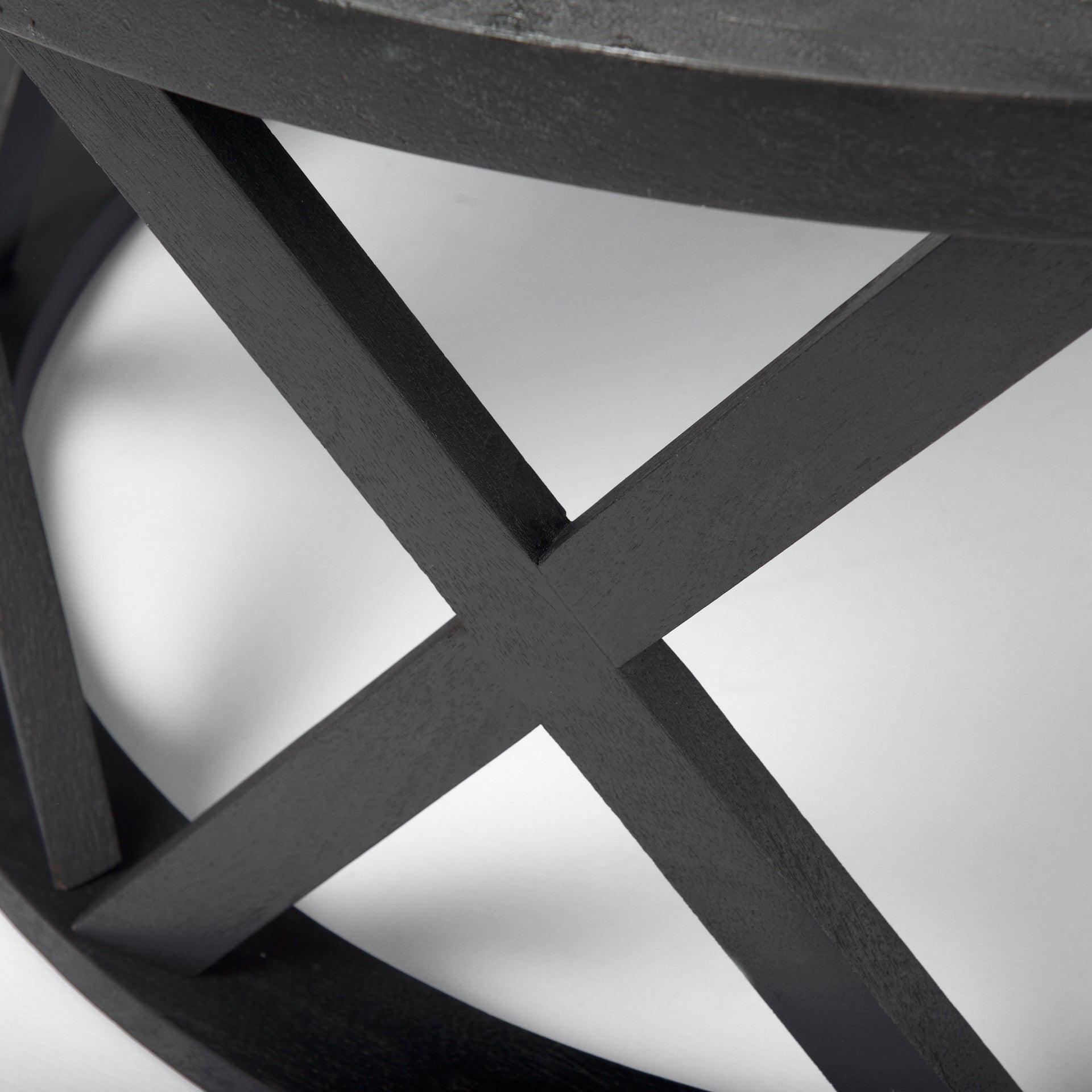 Forsey  28.0L x 45.3W x 18.0H Black Solid Wood Round Coffee Table