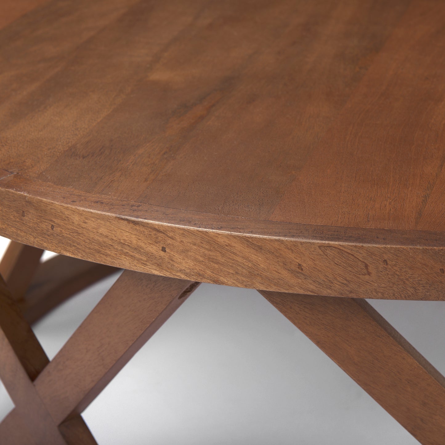Forsey  28.0L x 45.3W x 18.0H Medium Brown Round Solid Wood Coffee Table