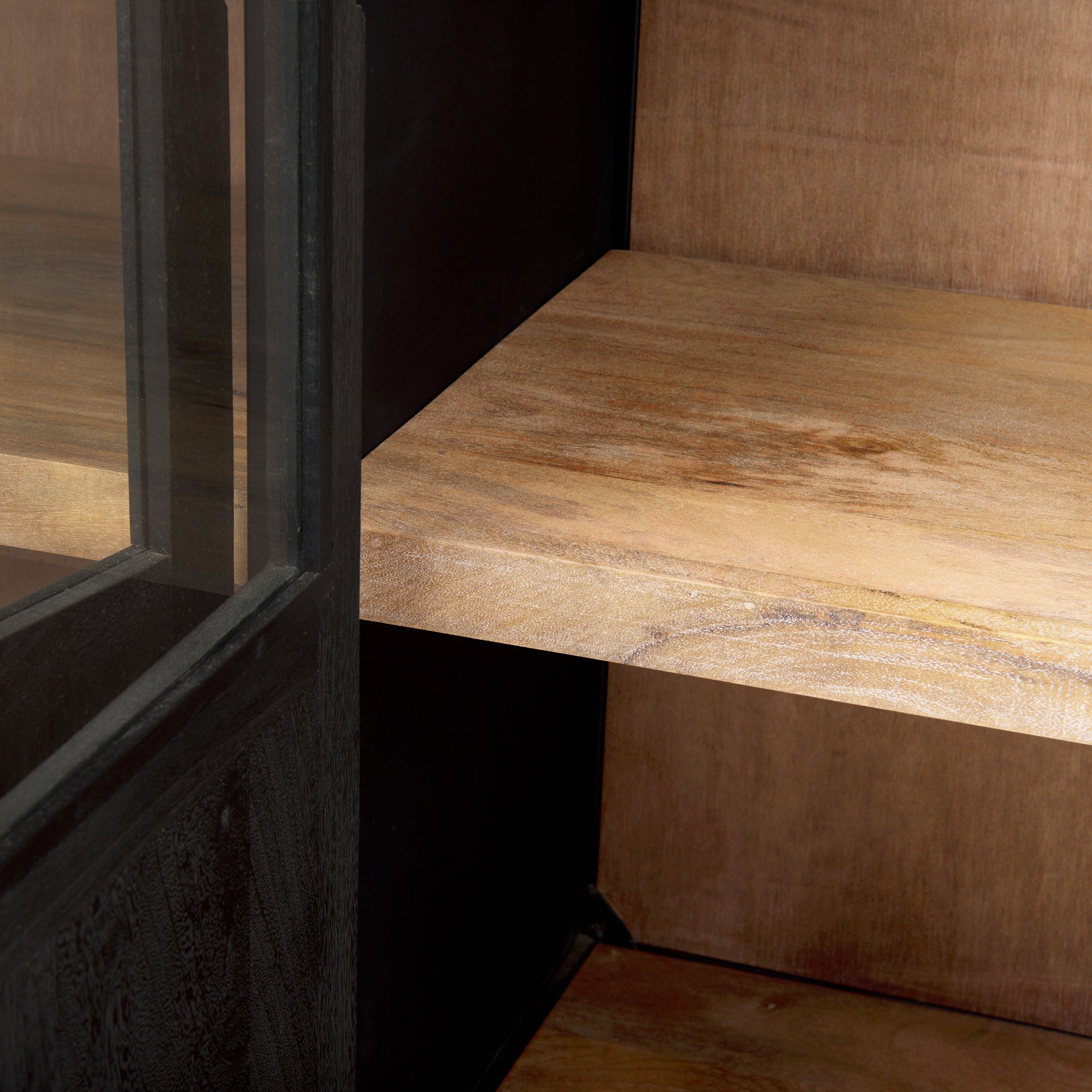 Sloan 80.0L x 17.0W x 36.0H Black Wood W/Black Metal Frame Sideboard