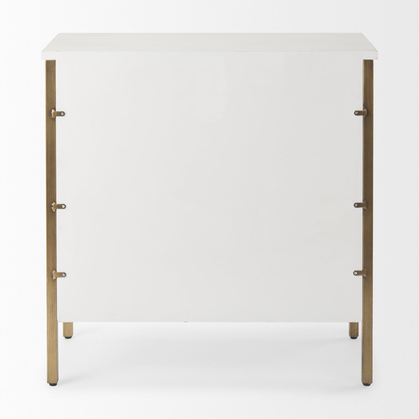 Savannah White Fir Veneer w/ Gold Metal Accent 2-Door Accent Cabinet