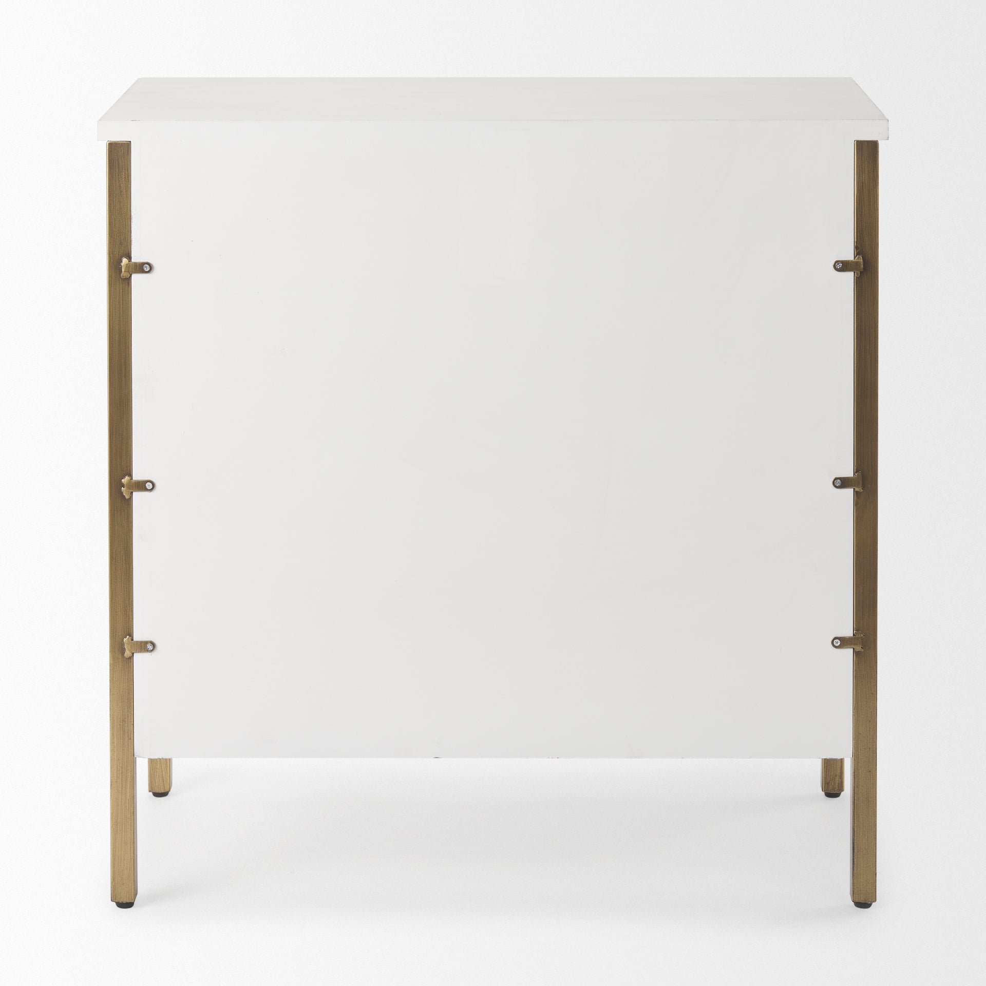 Savannah White Fir Veneer w/ Gold Metal Accent 2-Door Accent Cabinet