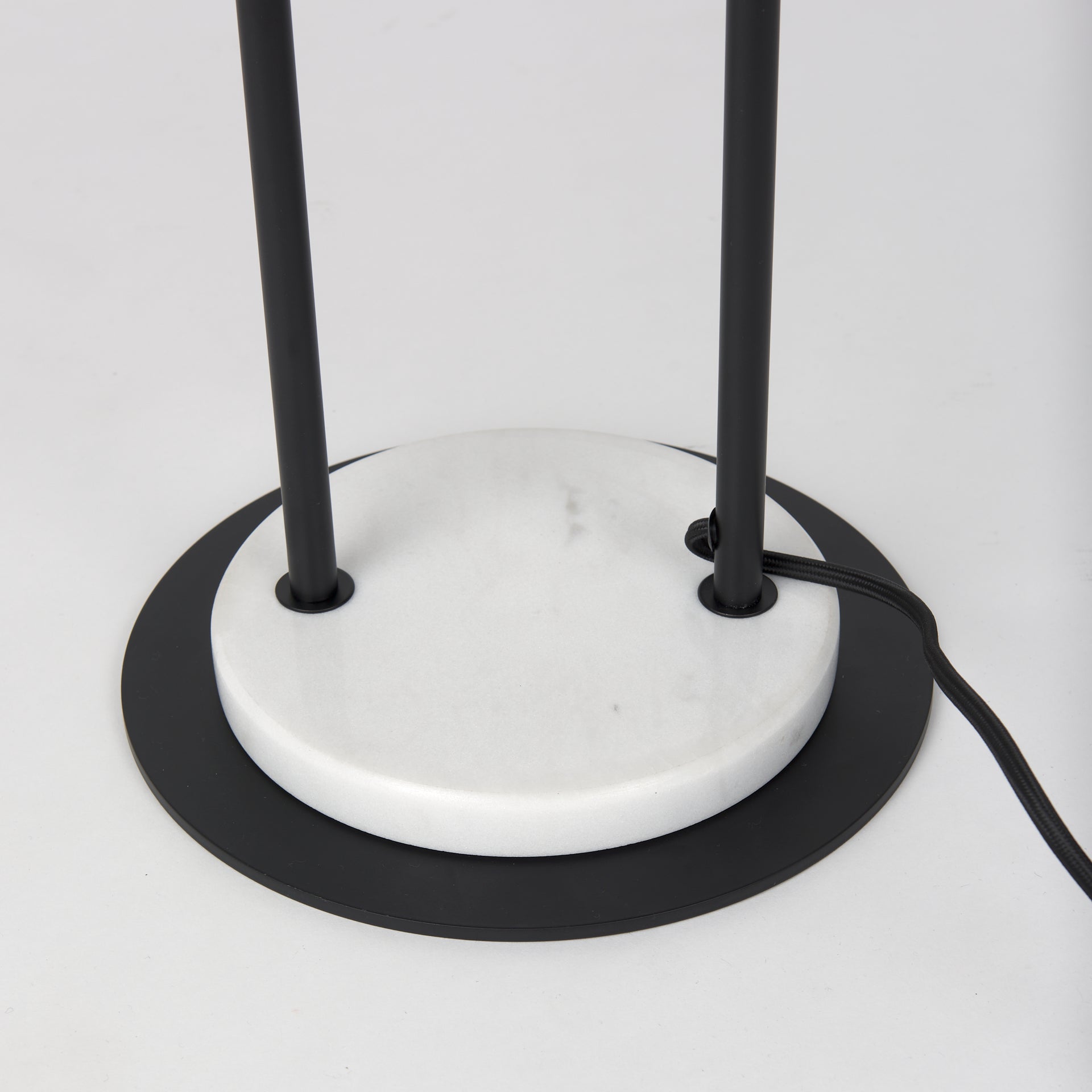 Sarah Floor Lamp Black Metal | White Shade - floor-lamps