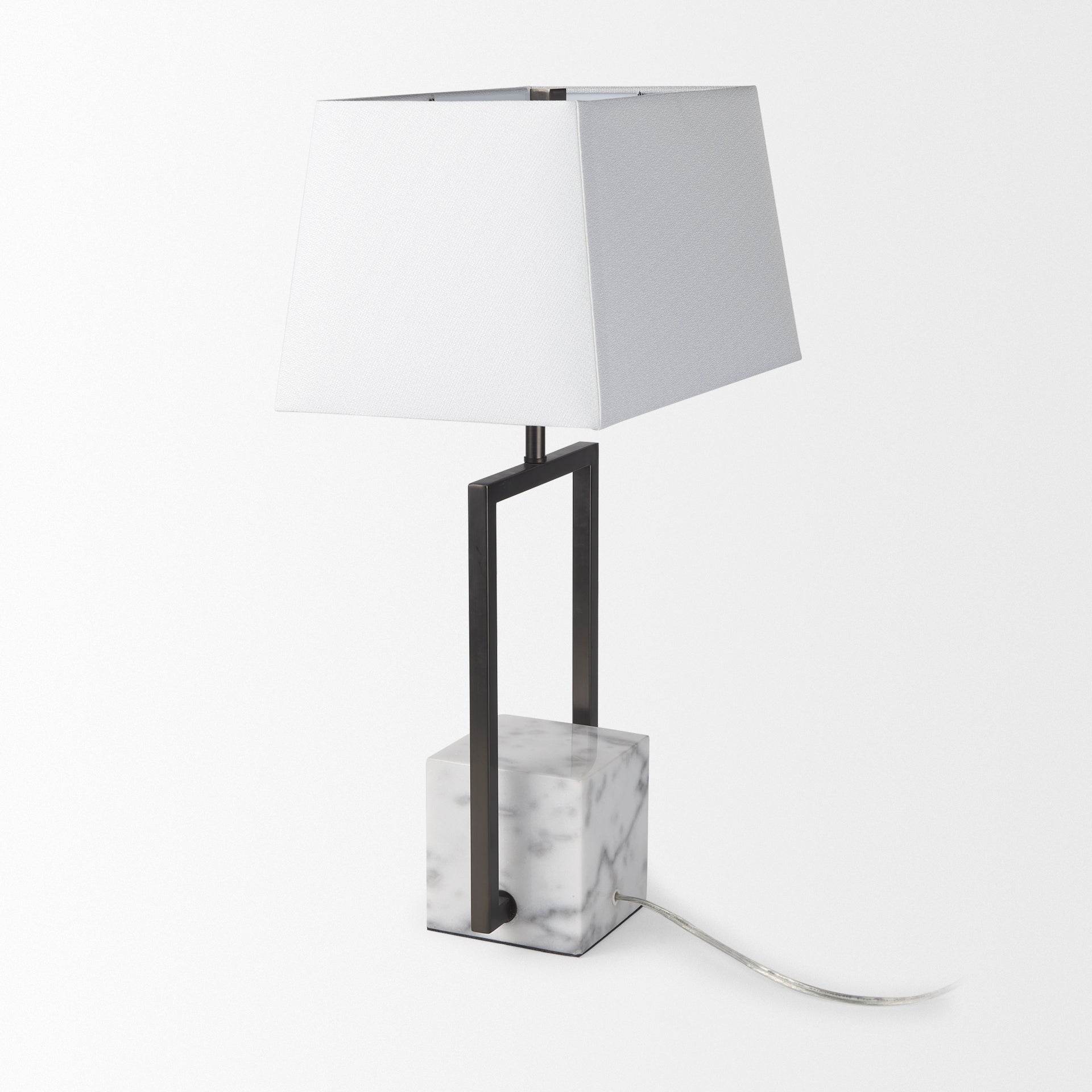 Peyton Lamp Black Metal | White Shade - table-lamps