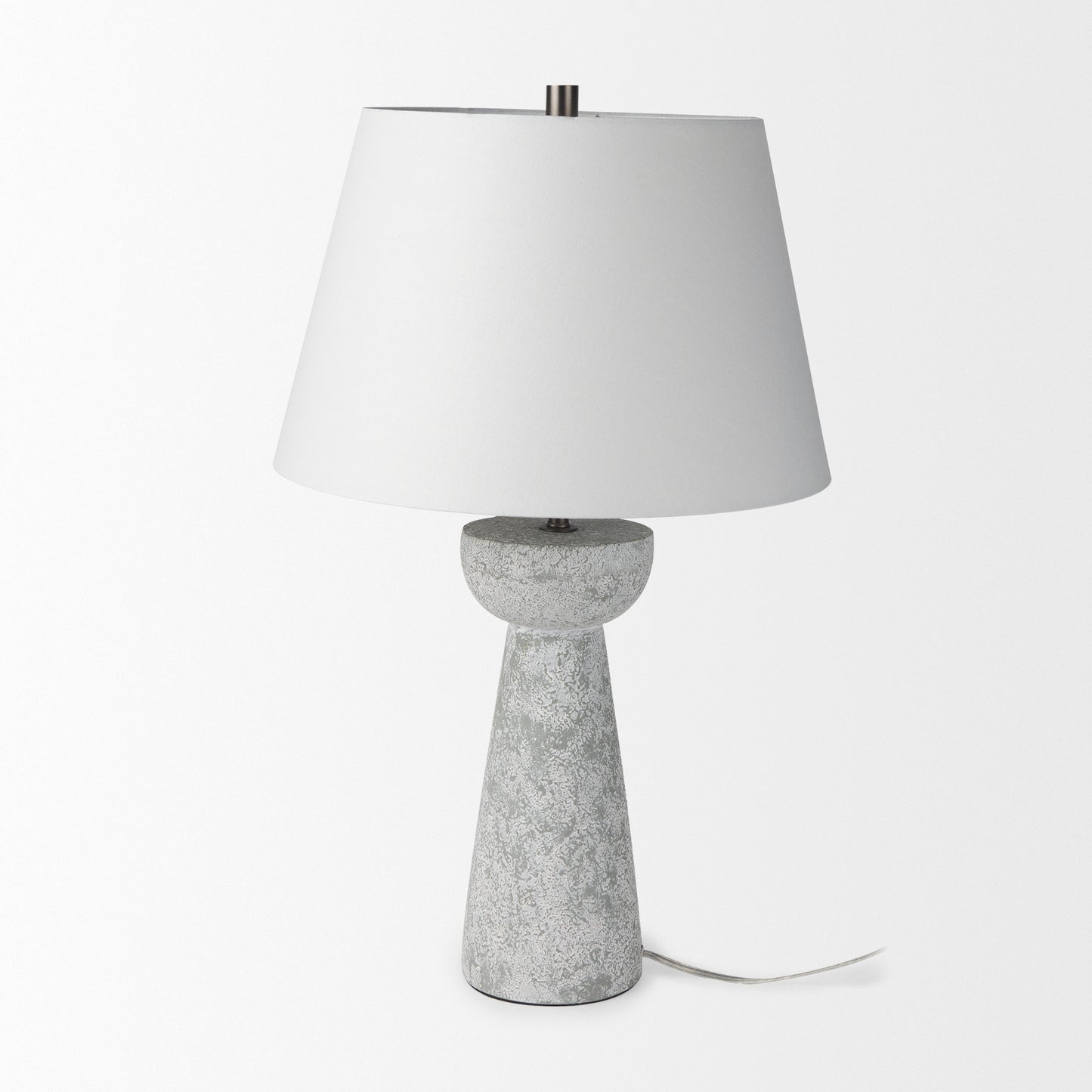 Julia Table Lamp Gray Cement | White Shade - table-lamps