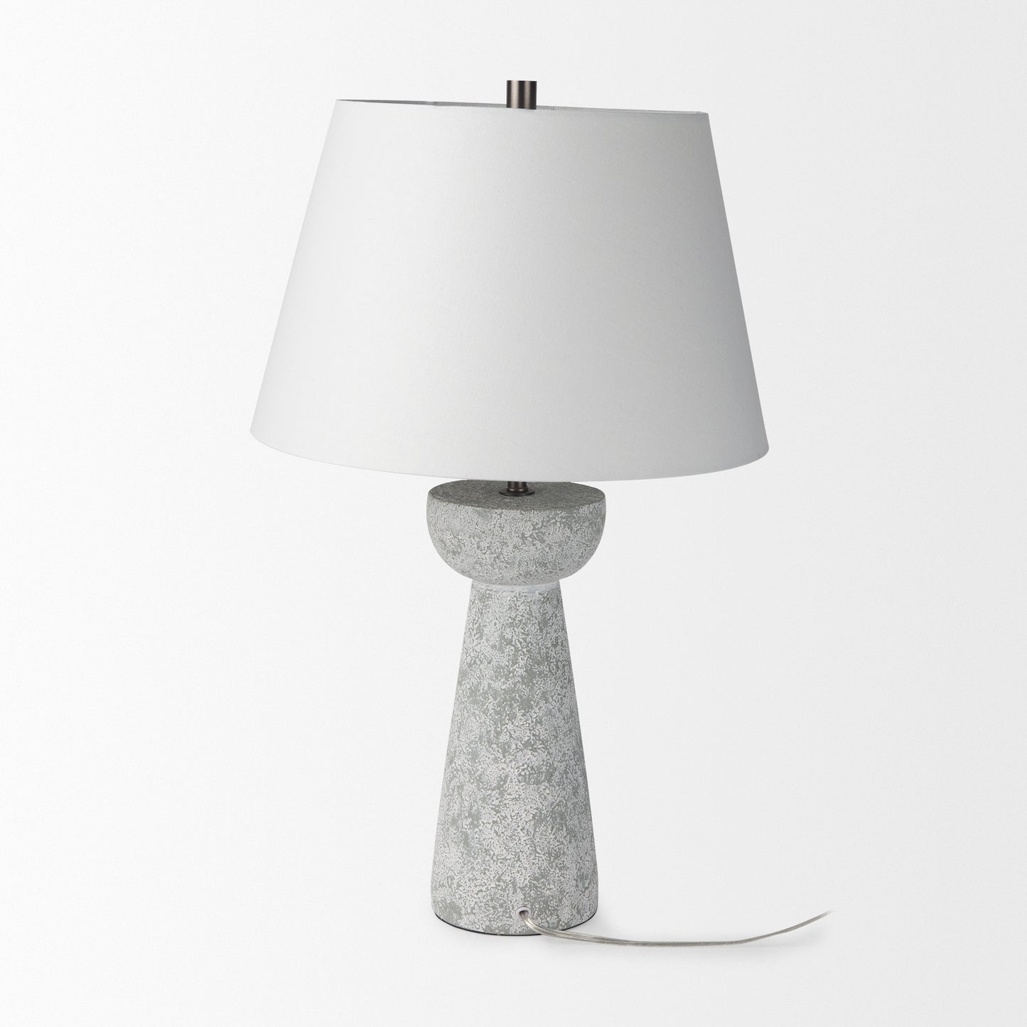 Julia Table Lamp Gray Cement | White Shade - table-lamps