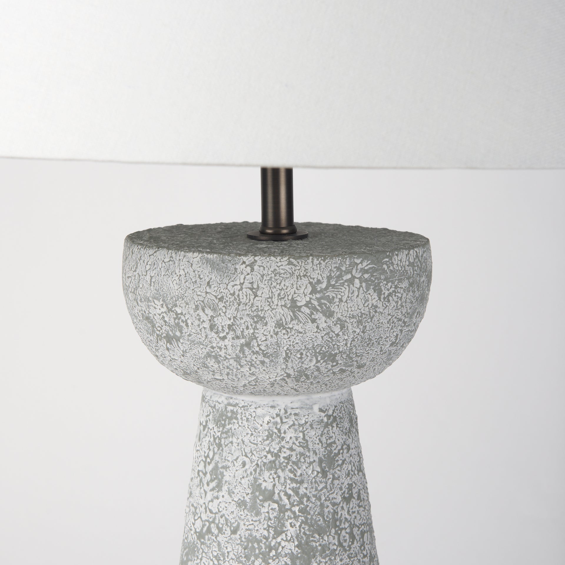 Julia Table Lamp Gray Cement | White Shade - table-lamps