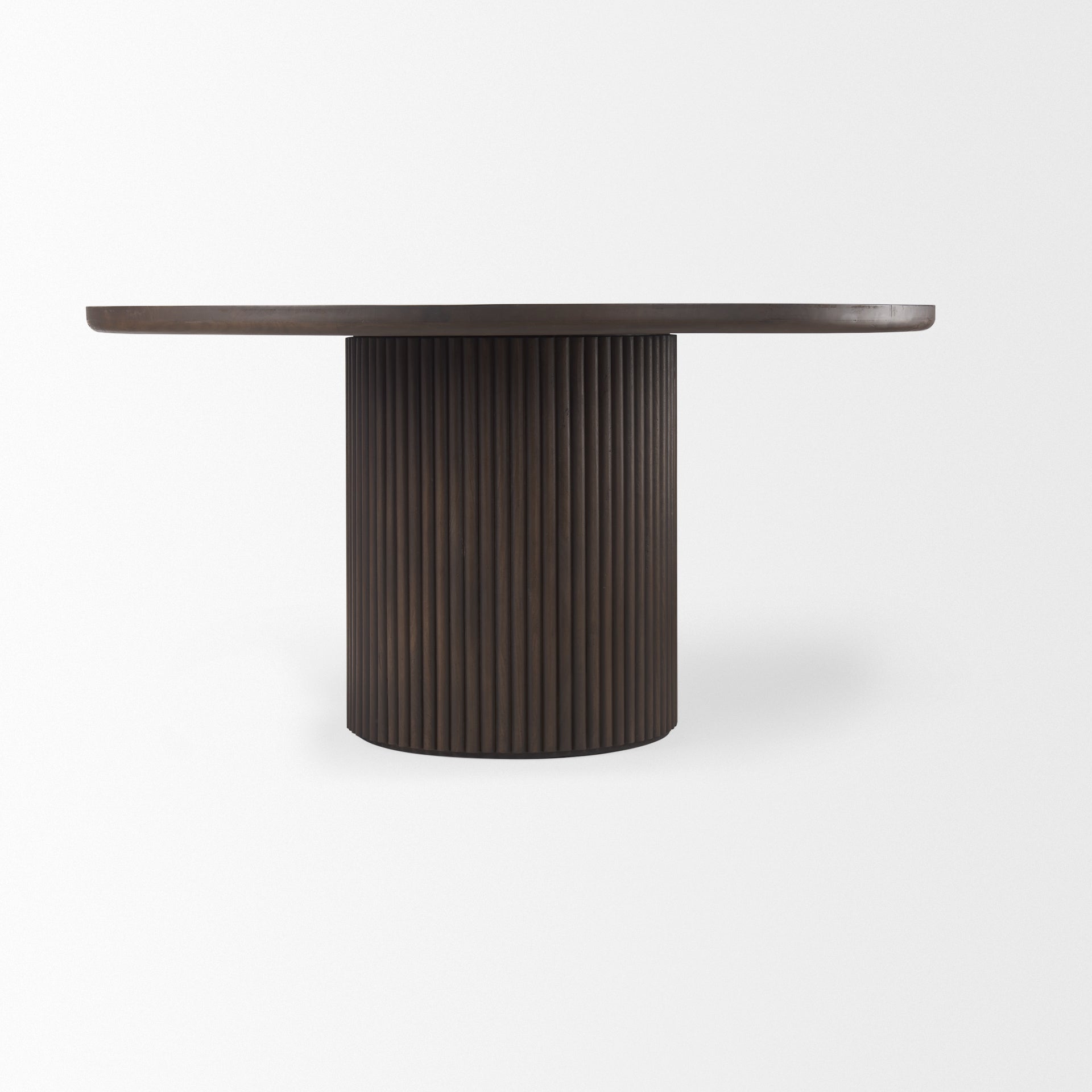 Terra Round Dining Table Dark Brown Wood - dining-table