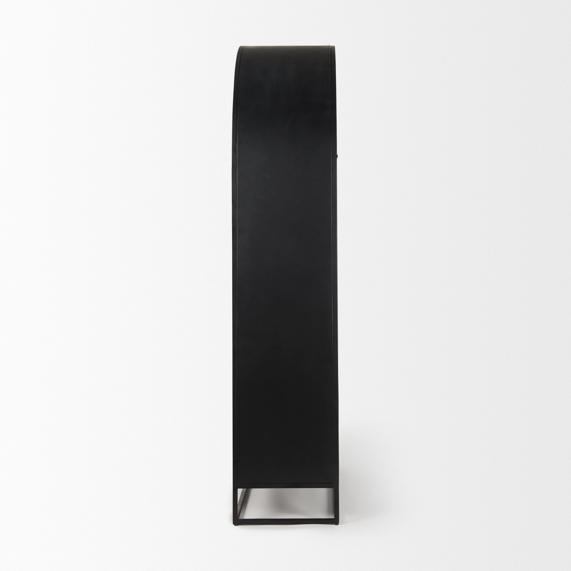 Sloan 85.5H Black Wood W/Black Metal Frame Arch Cabinet