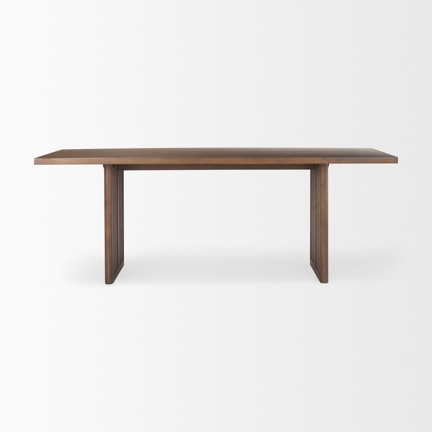 Grier Dining Table Medium Brown Wood | Cane Accent - dining-table