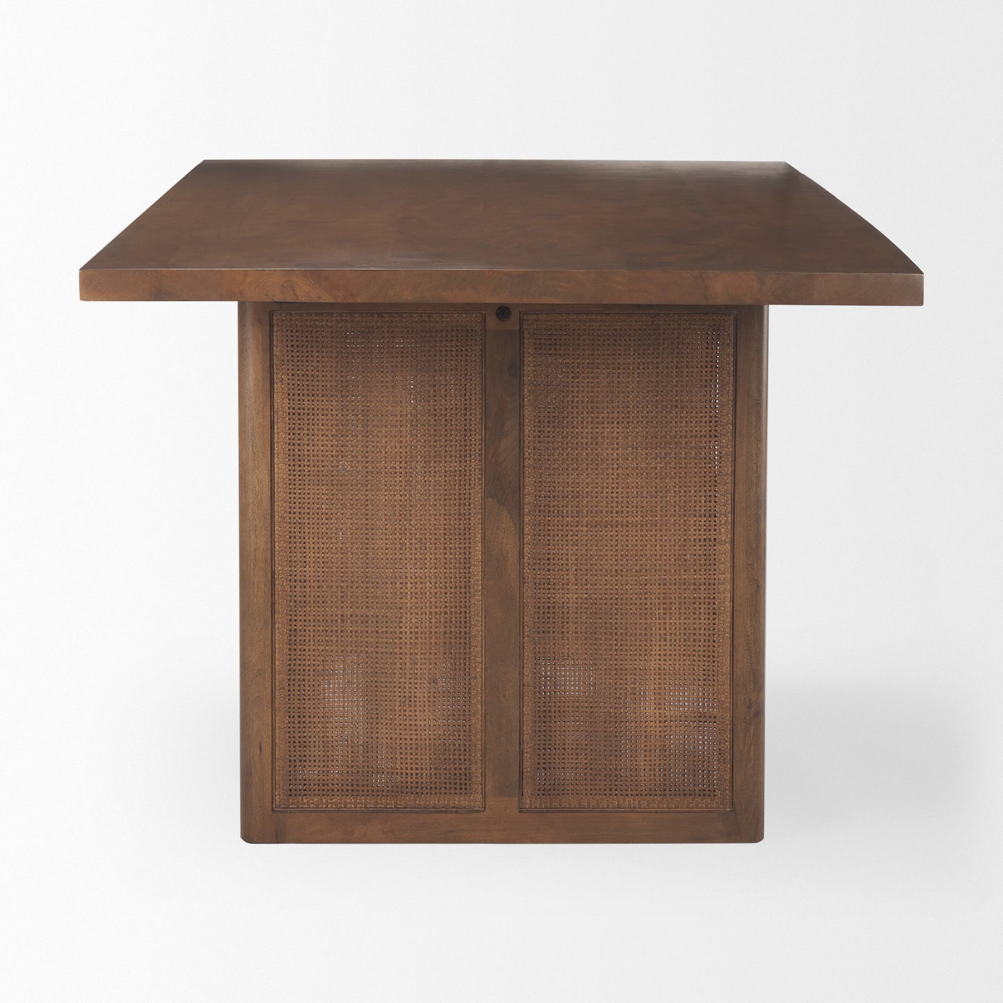 Grier Dining Table Medium Brown Wood | Cane Accent - dining-table