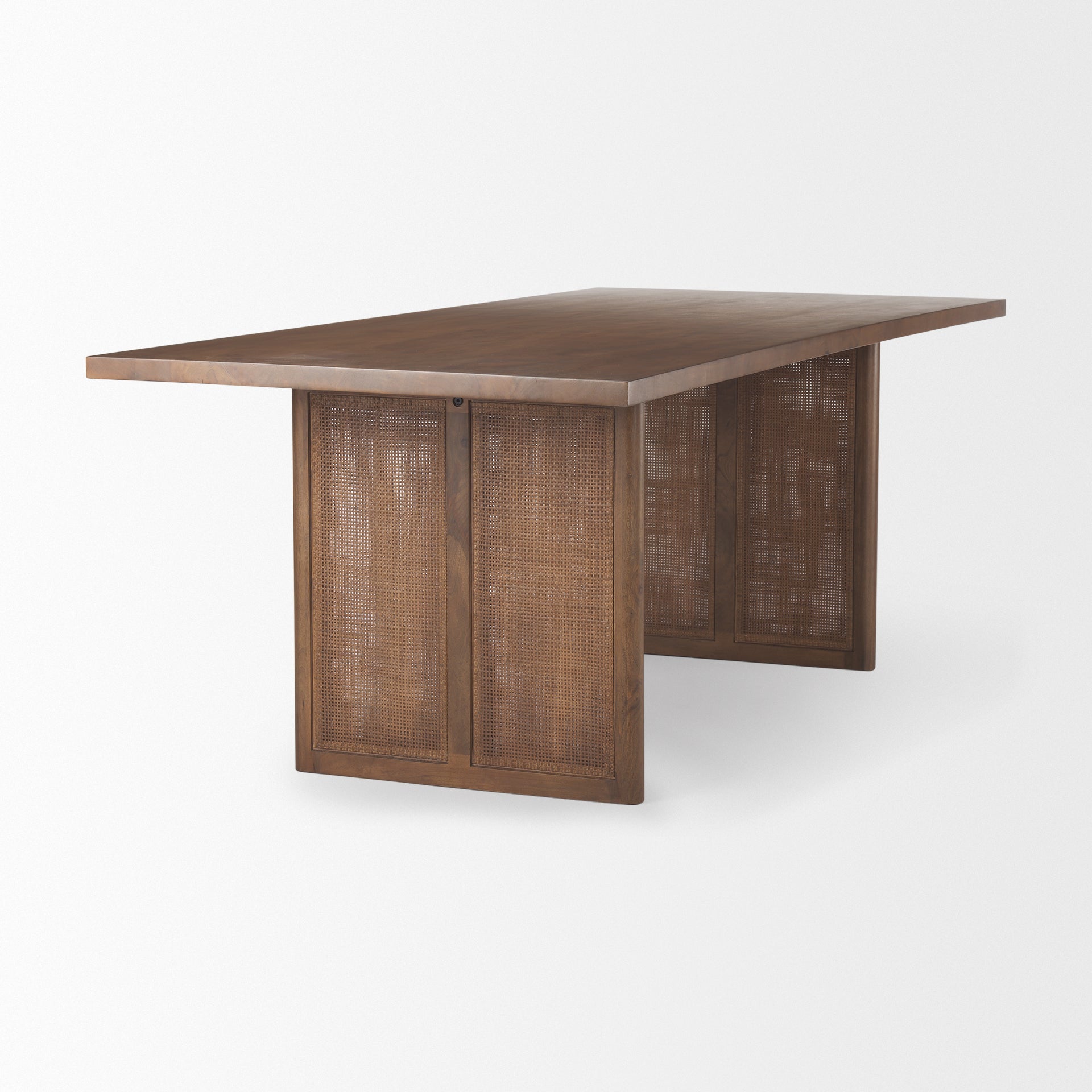 Grier Dining Table Medium Brown Wood | Cane Accent - dining-table