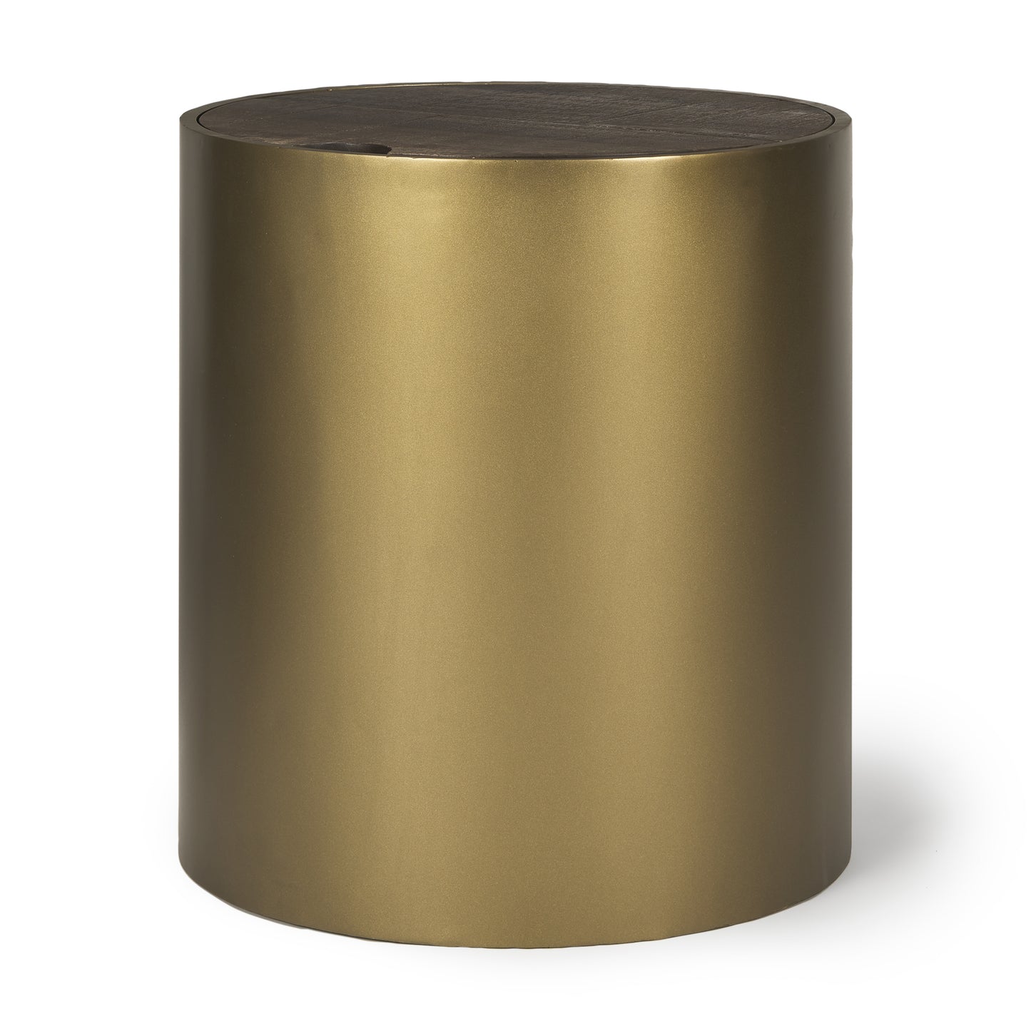 Eclipse End Side Table Gold Metal | Brown Wood - end-and-side-tables