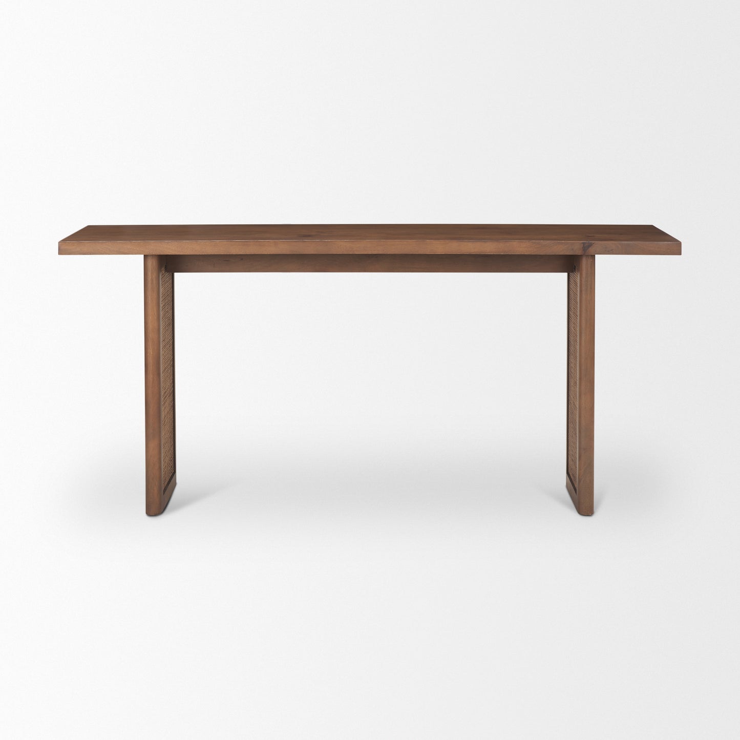 Grier Console Table Medium Brown Wood | Cane Accent - console-tables