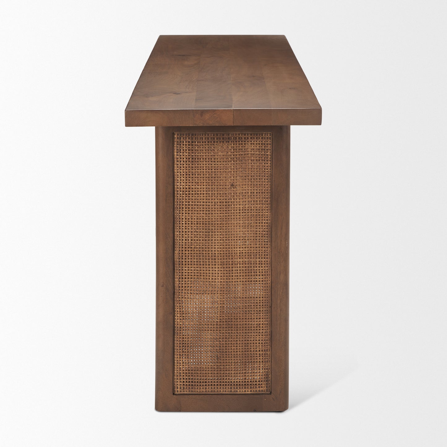 Grier Console Table Medium Brown Wood | Cane Accent - console-tables