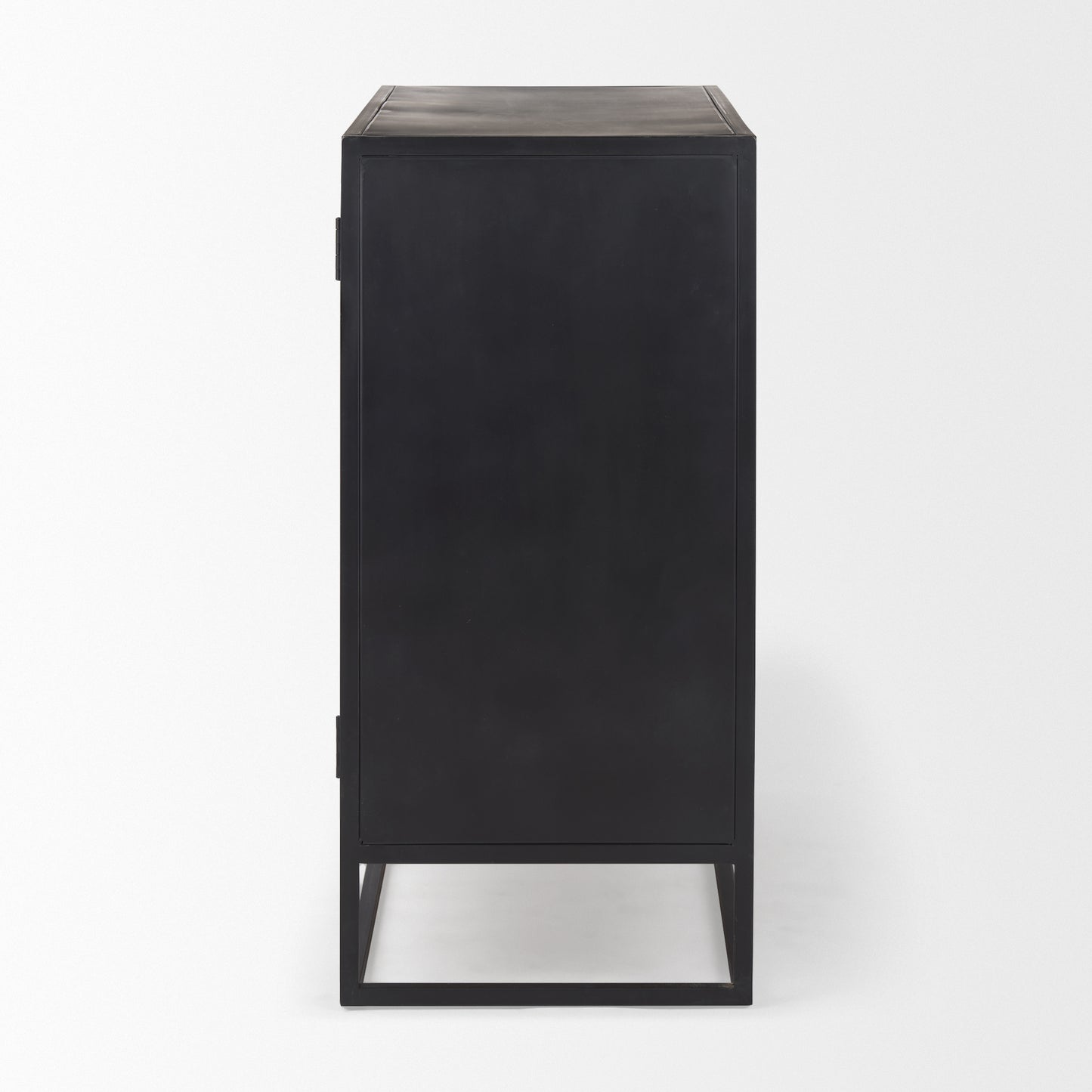 Sloan 40.0W Black Wood W/Black Metal Frame Accent Cabinet