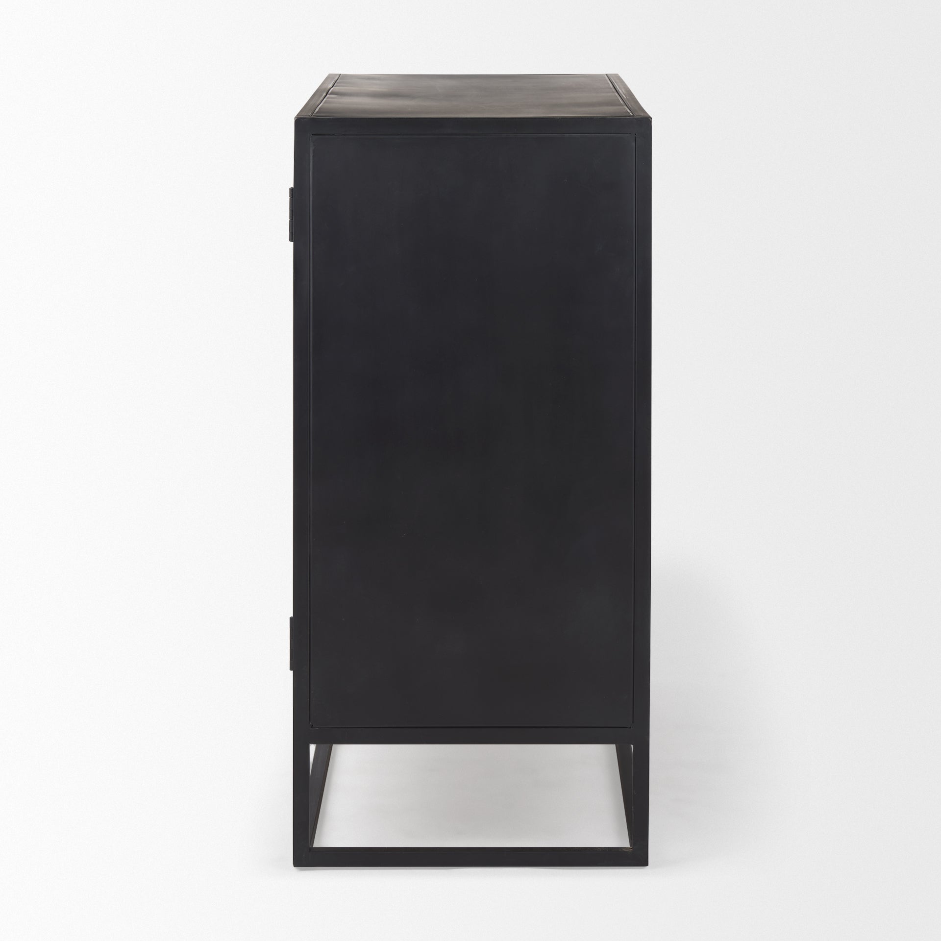 Sloan 40.0W Black Wood W/Black Metal Frame Accent Cabinet