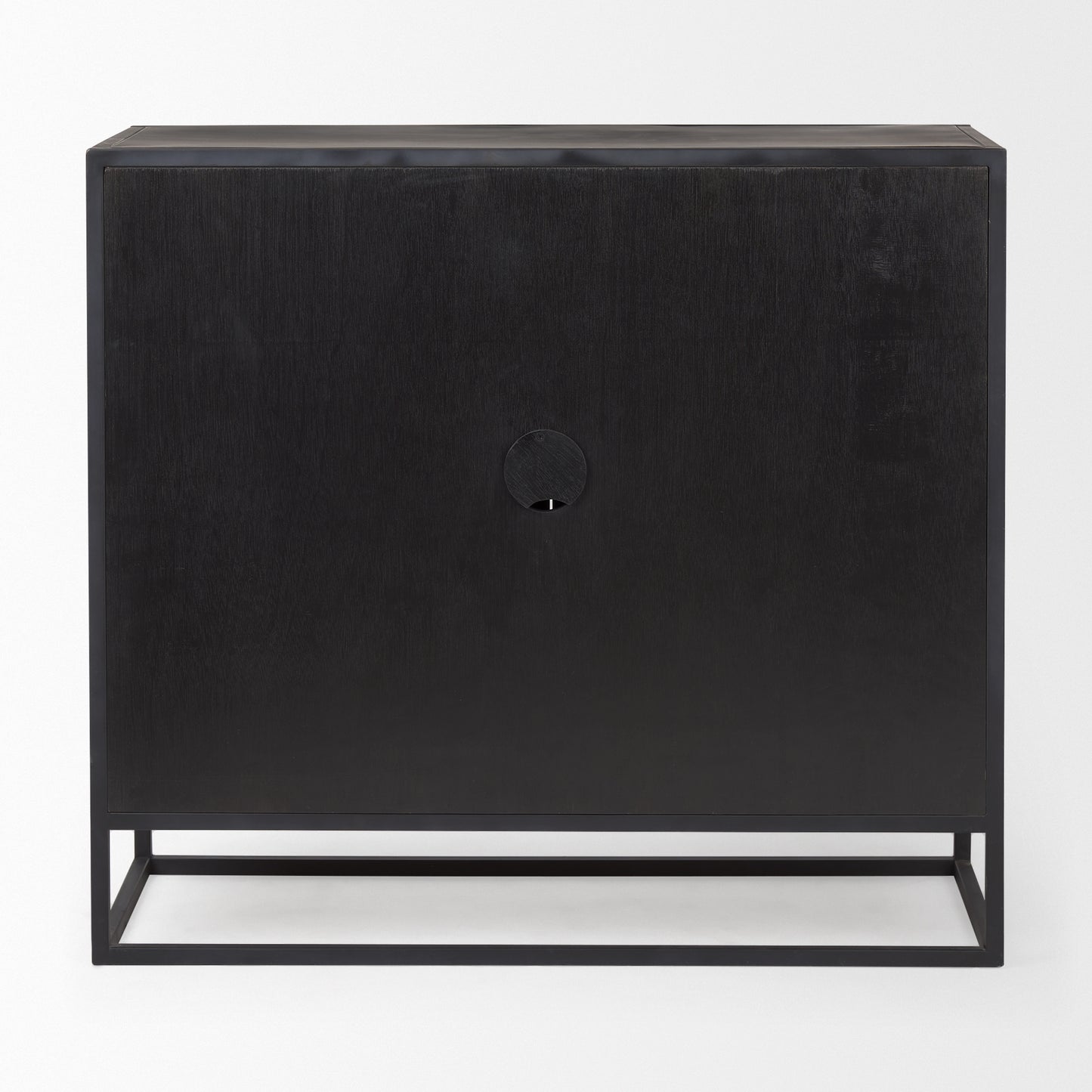 Sloan 40.0W Black Wood W/Black Metal Frame Accent Cabinet
