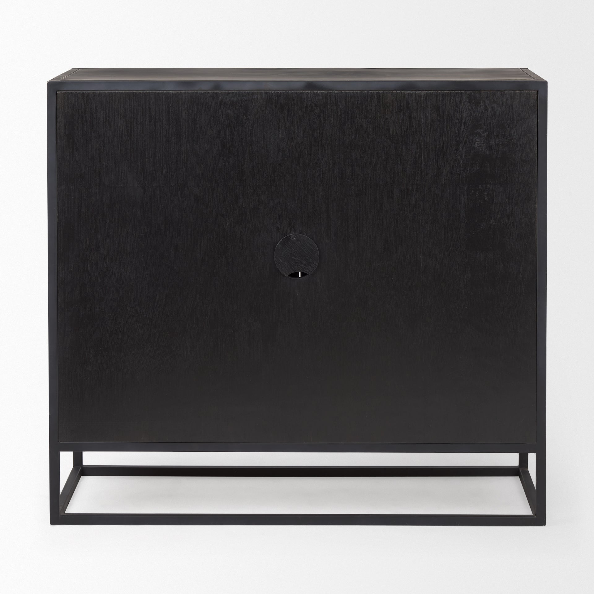 Sloan 40.0W Black Wood W/Black Metal Frame Accent Cabinet
