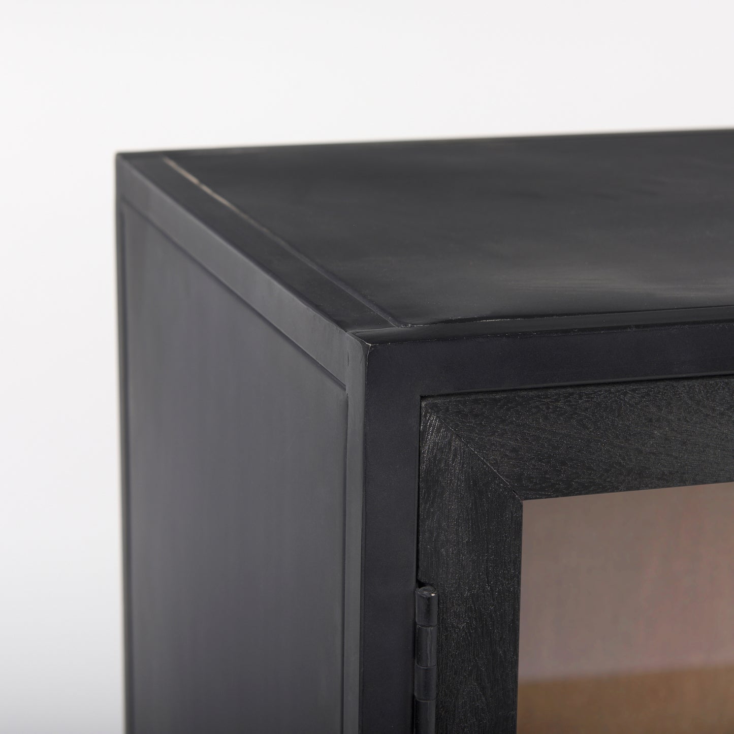 Sloan 40.0W Black Wood W/Black Metal Frame Accent Cabinet