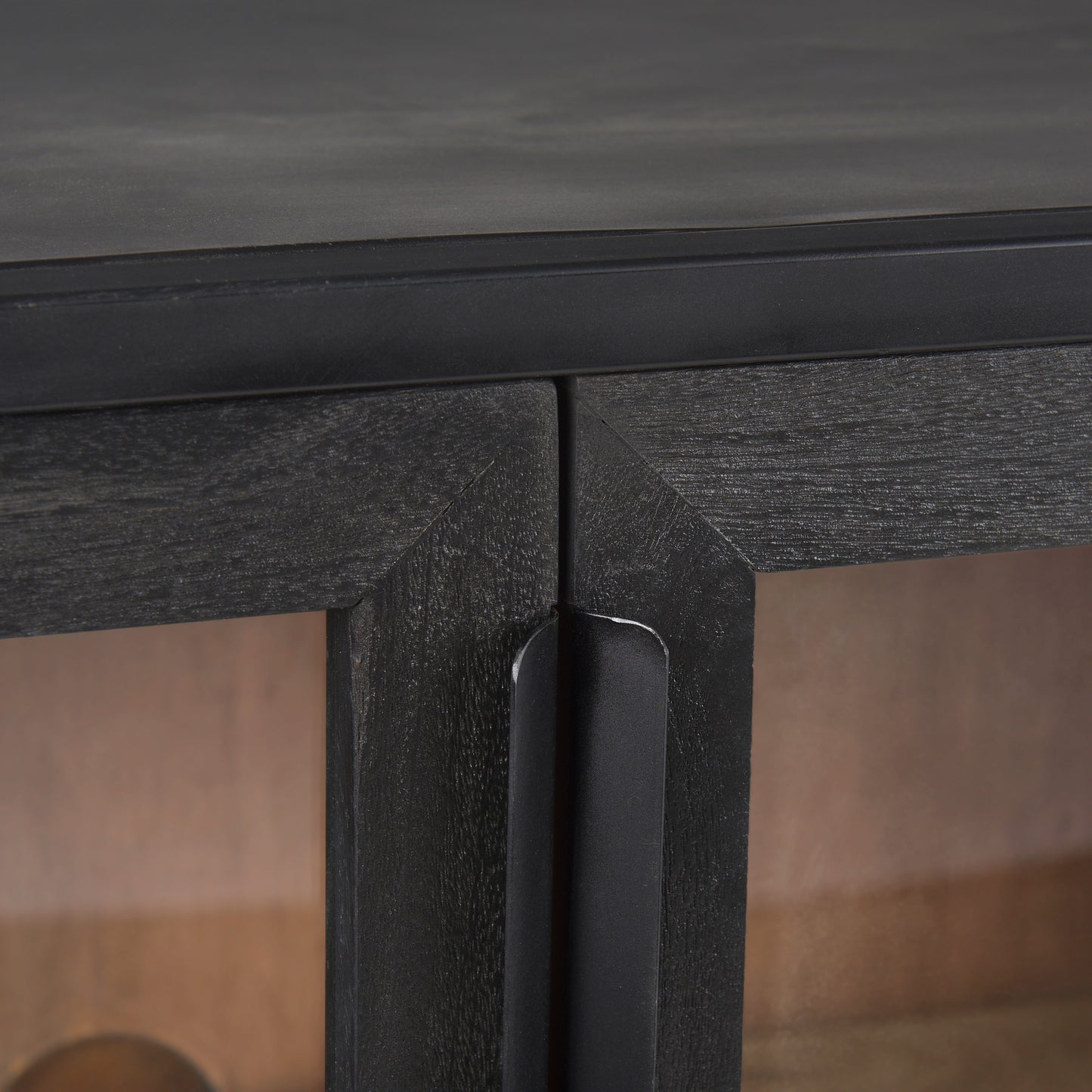 Sloan 40.0W Black Wood W/Black Metal Frame Accent Cabinet